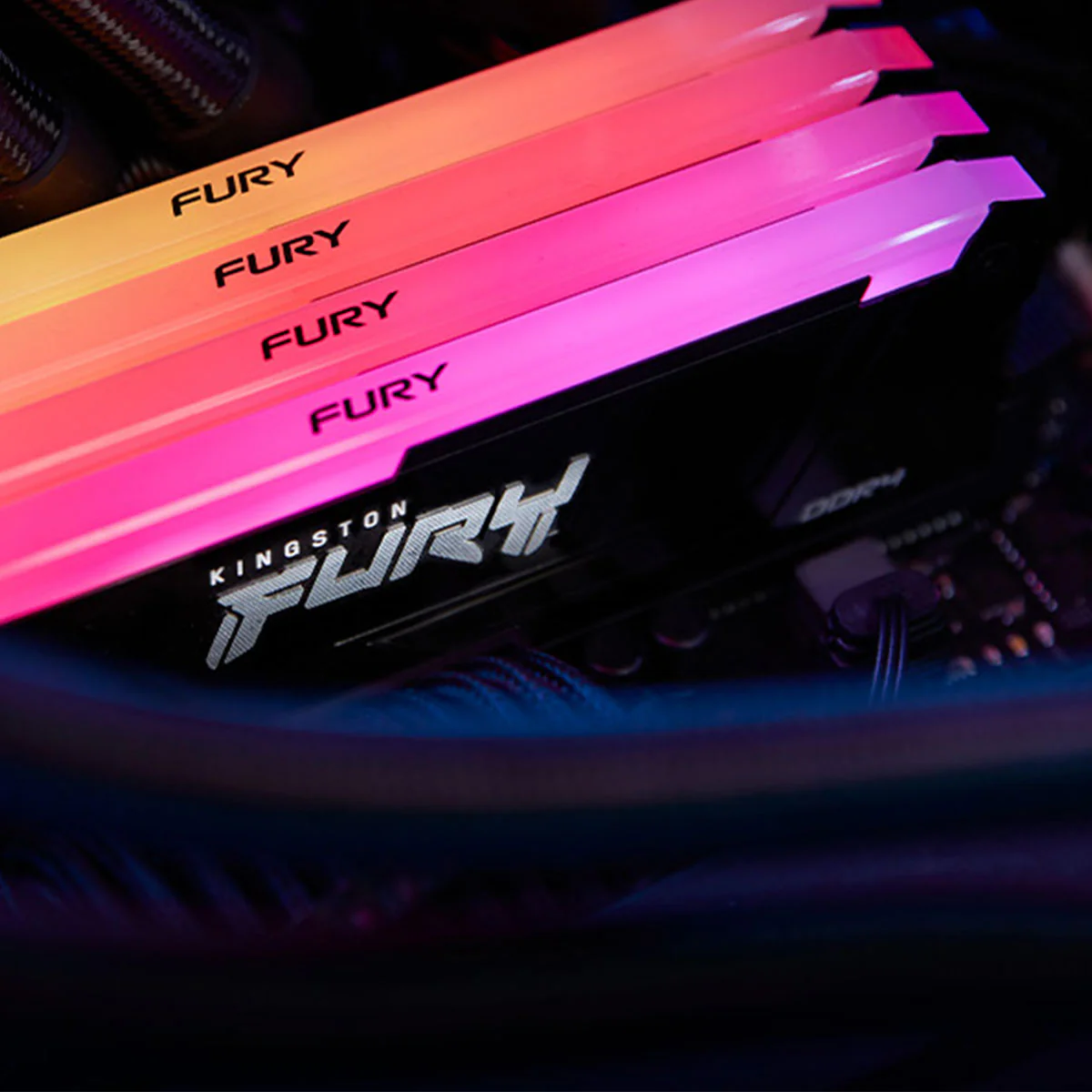 Kingston Fury Beast 16GB (1X16) DDR4 RGB XMP 3200MT/s CL16-18-18 Memory (Black) (KF432C16BB12A/16) - Image 4