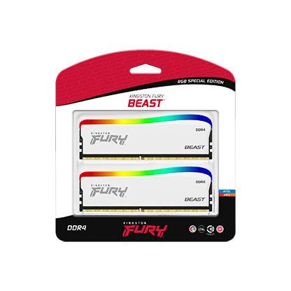 Kingston Fury Beast 16GB (2X8GB) DDR4 RGB SE 3200MT/S Memory (White) (KF432C16BWAK2/16) - Image 2
