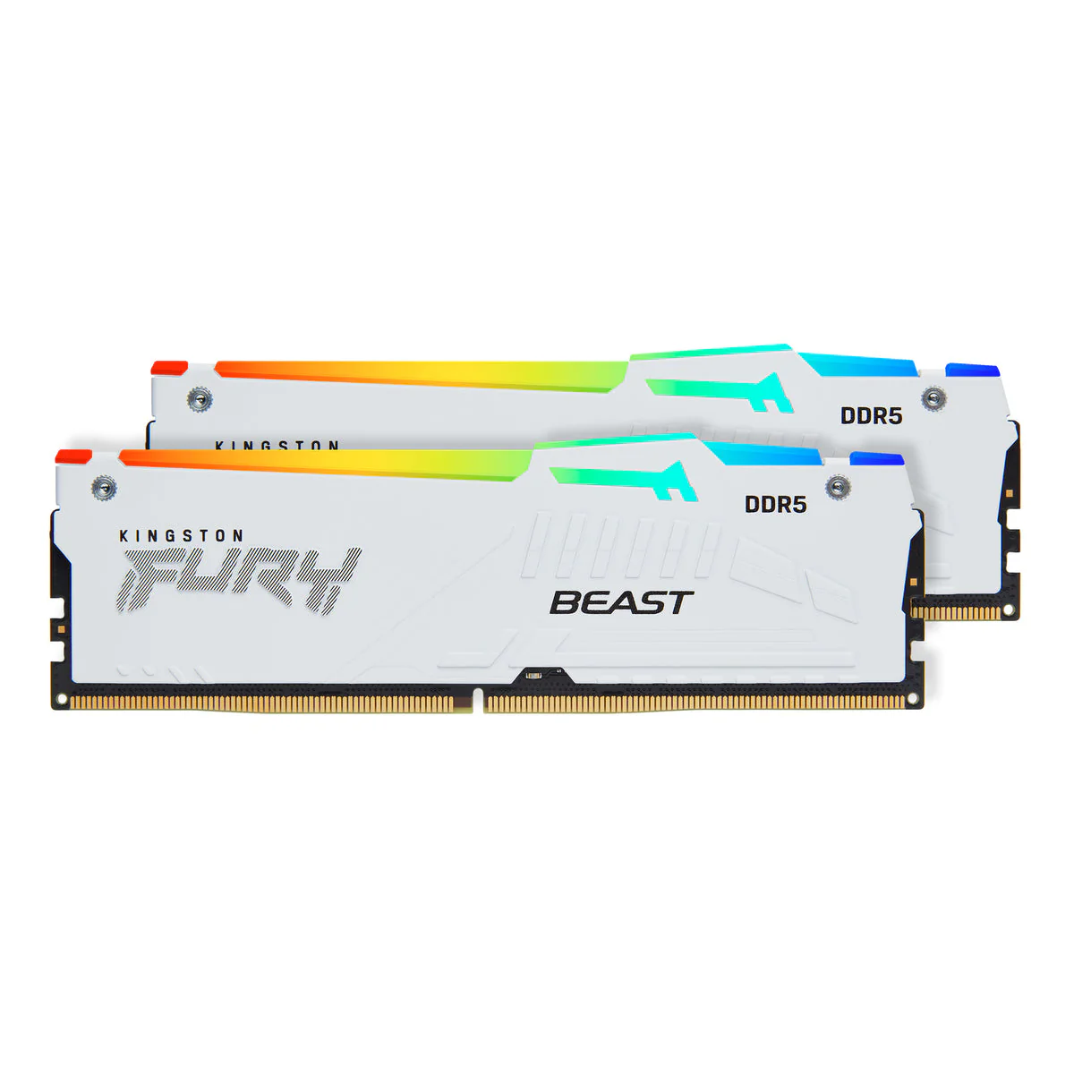 Kingston Fury Beast 32GB (2x16GB) DDR5 RGB Expo 6000MT/s CL36-44-44 Memory (White) (KF560C36BWE2AK2-32)