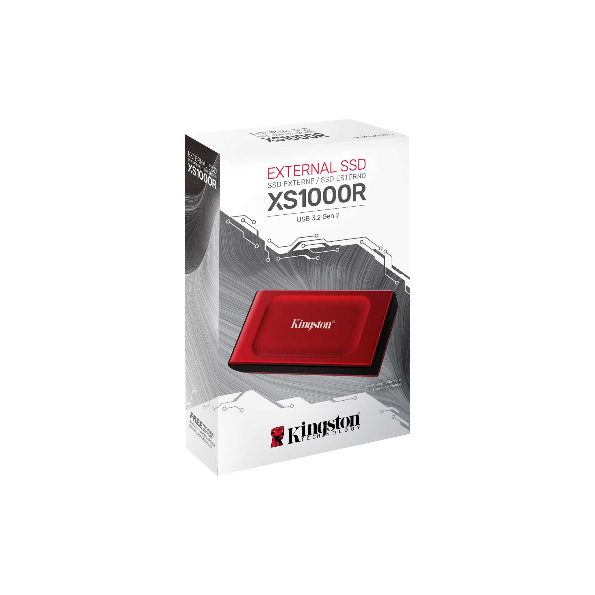 Kingston XS1000R USB 3.2 Gen 2 USB Type-C External SSD (Red) (1TB, 2TB) - Image 3