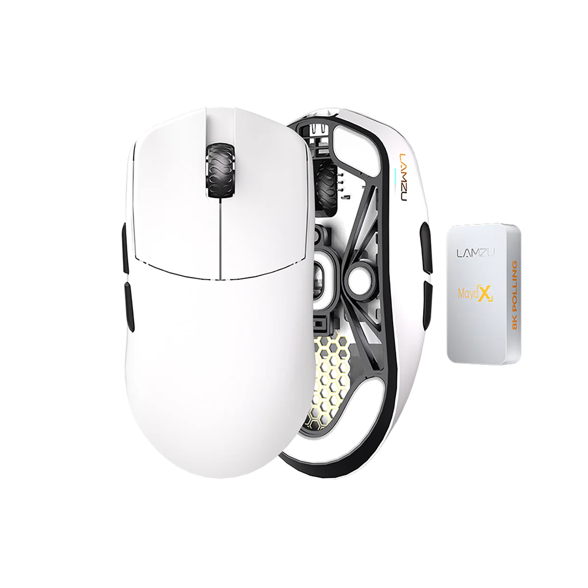 Lamzu Maya X 8K Superlight Wireless Gaming Mouse (Purple Shadow, Charcoal Black, White, Cloud Grey, Light Pink) - Image 10