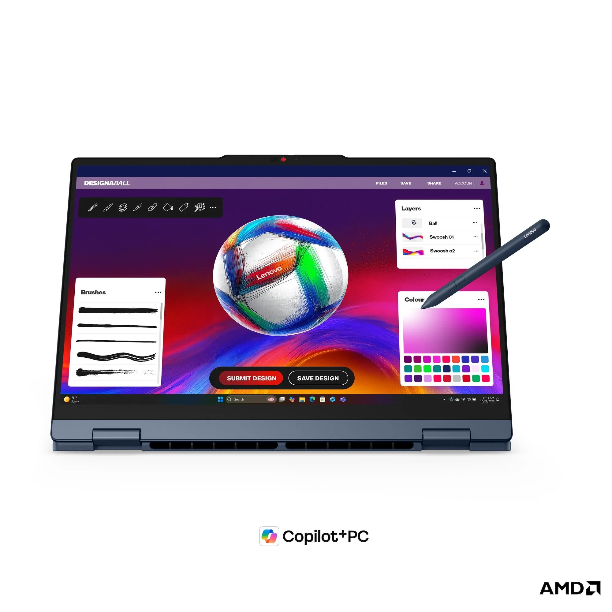 Lenovo IdeaPad 5 2-in-1 15AGP11 83UM001PPH Laptop (Cosmic Blue) | 15.3" WUXGA (1920x1200) IPS | Ryzen AI 5 430 | 16GB RAM | 512GB SSD | AMD Radeon 840M Graphics | Windows 11 Home | MS Office Home 2024+MS365 Basic+Lenovo Pen Gen 2+Lenovo B210 Backpack - Image 8