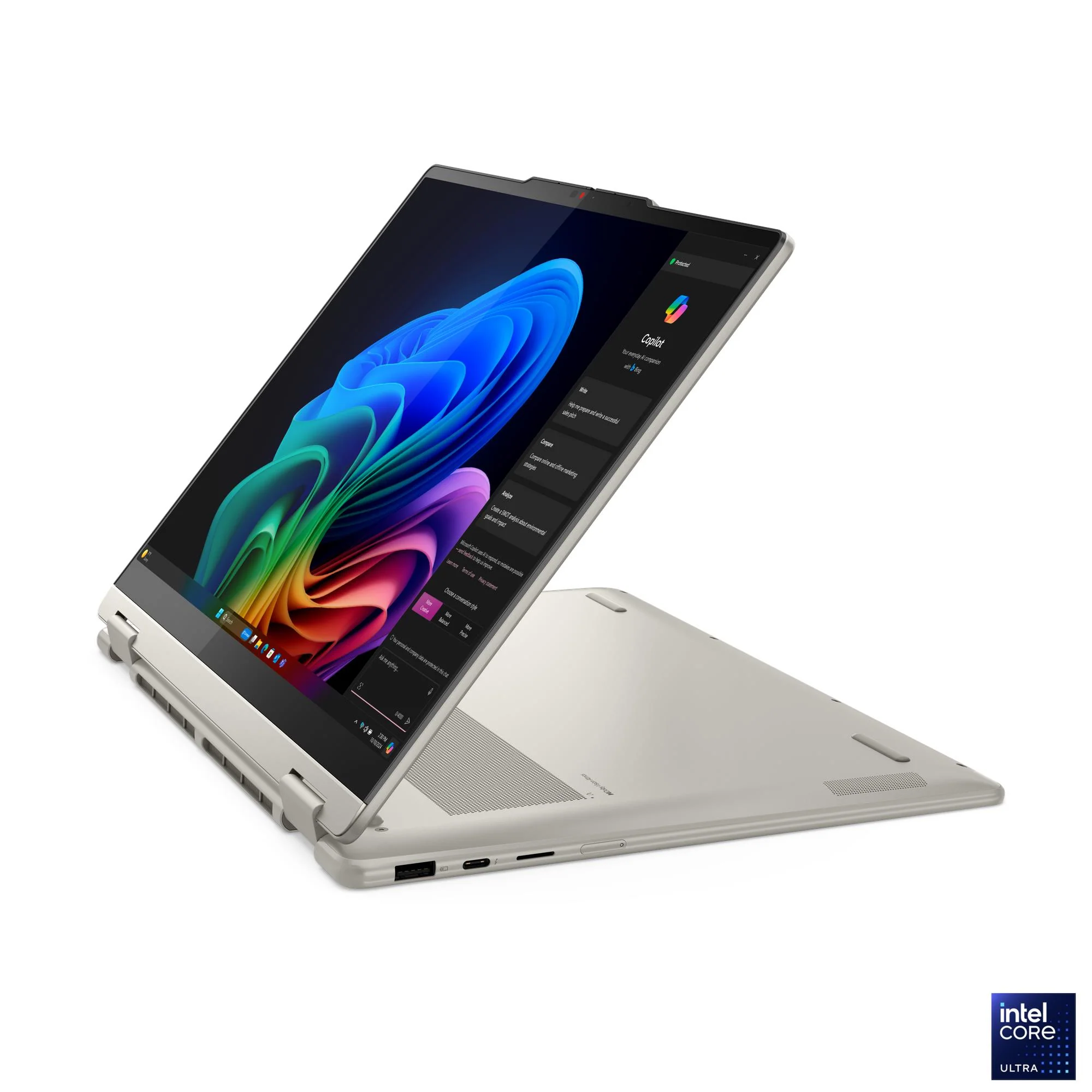 Lenovo Yoga 7 2-in-1 14ILL10 83JQ00AGPH Copilot+ PC Laptop (Seashell) | 14" WUXGA (1920x1200) OLED Touch | Core Ultra 5 226V | 16GB RAM | 1TB SSD | Intel Arc Graphics 130V | Windows 11 Home | MS Office Home 2024 + MS 365 Basic + Pen + Slim Mouse + Sleeve - Image 9