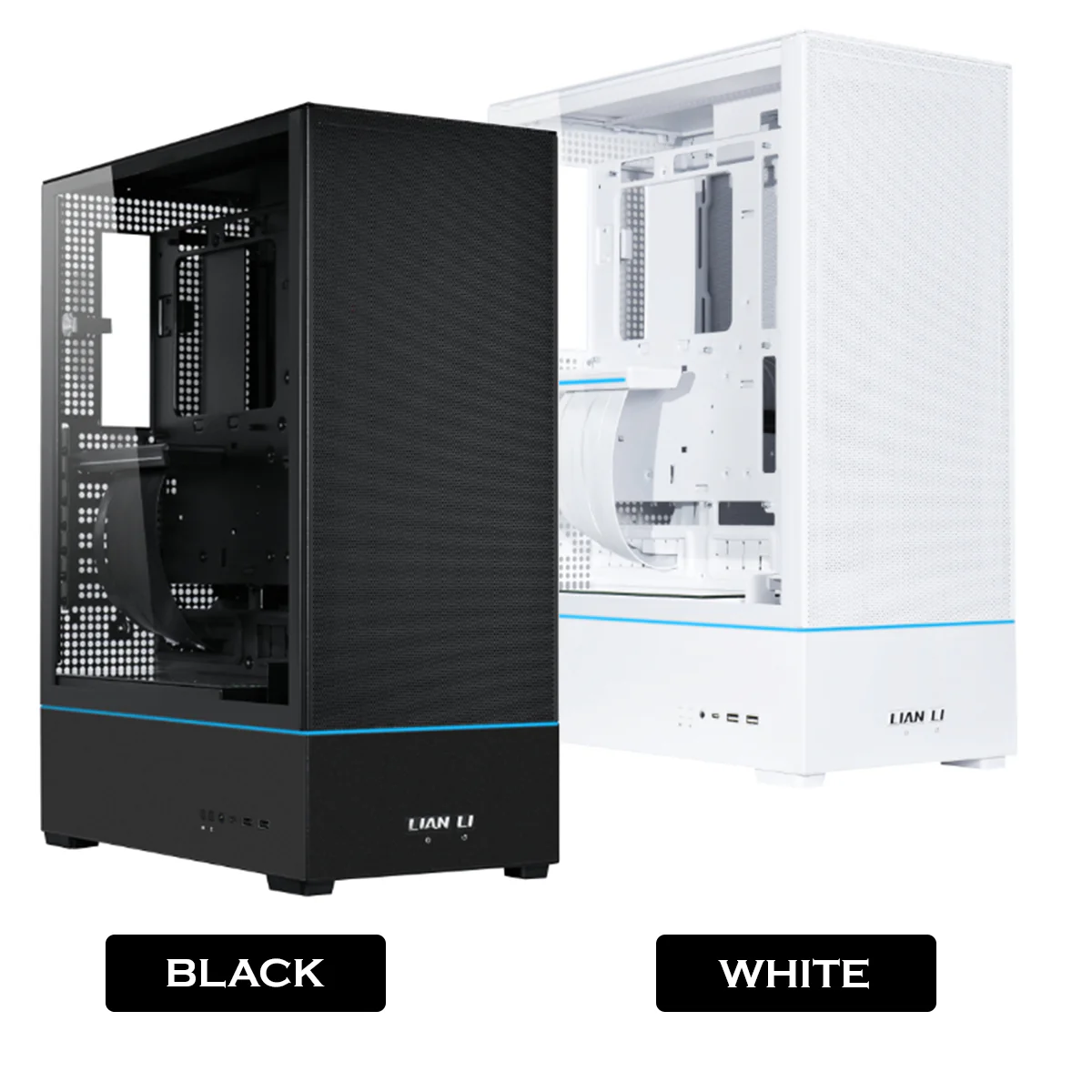 Lian Li SUP01 4.0mm Tempered Glass Small Tower Case (Black, White)