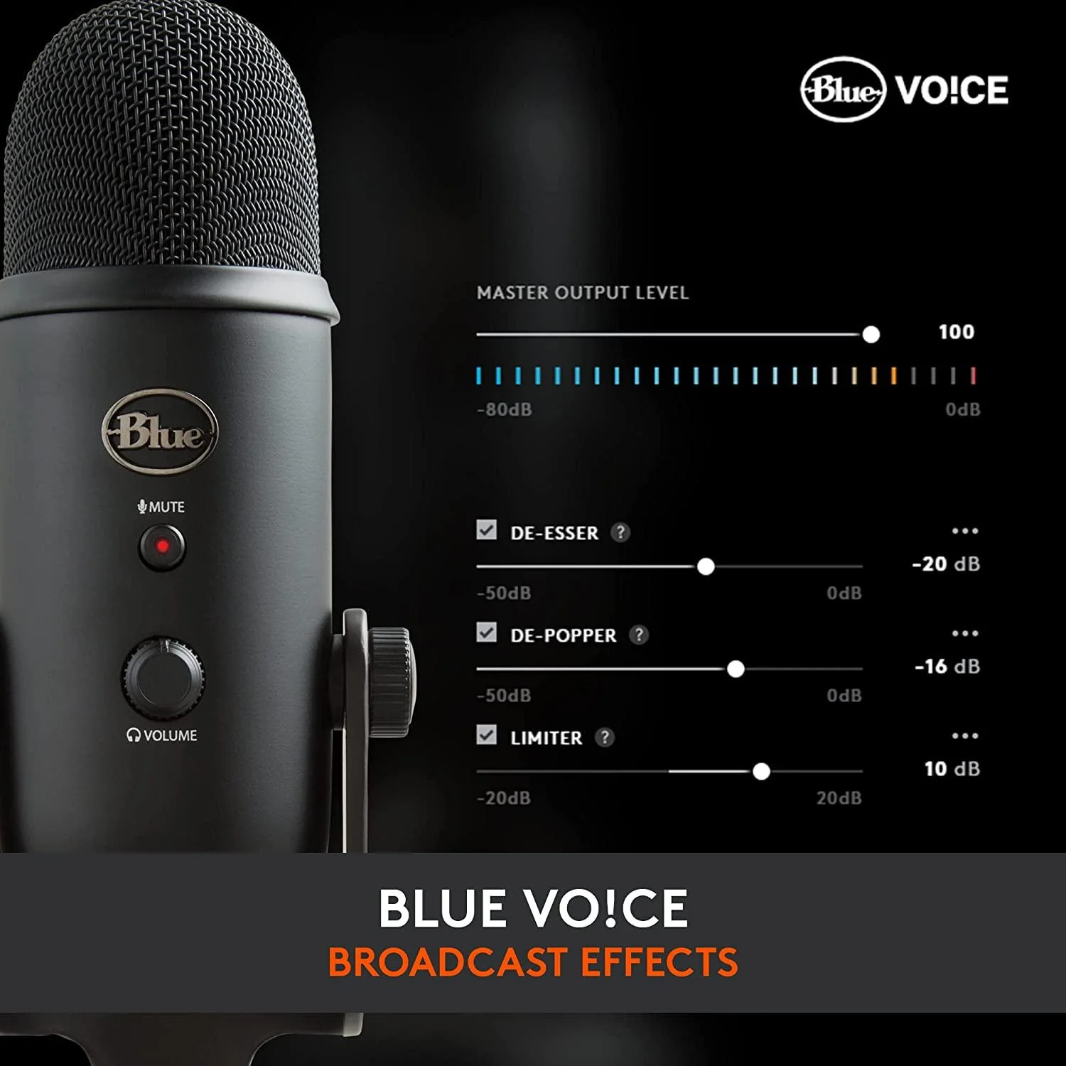 Logitech Blue Yeti Premium Multi-Pattern USB Microphone For Recording/ Streaming/ Podcasting/ Gaming (Blackout) - Image 8