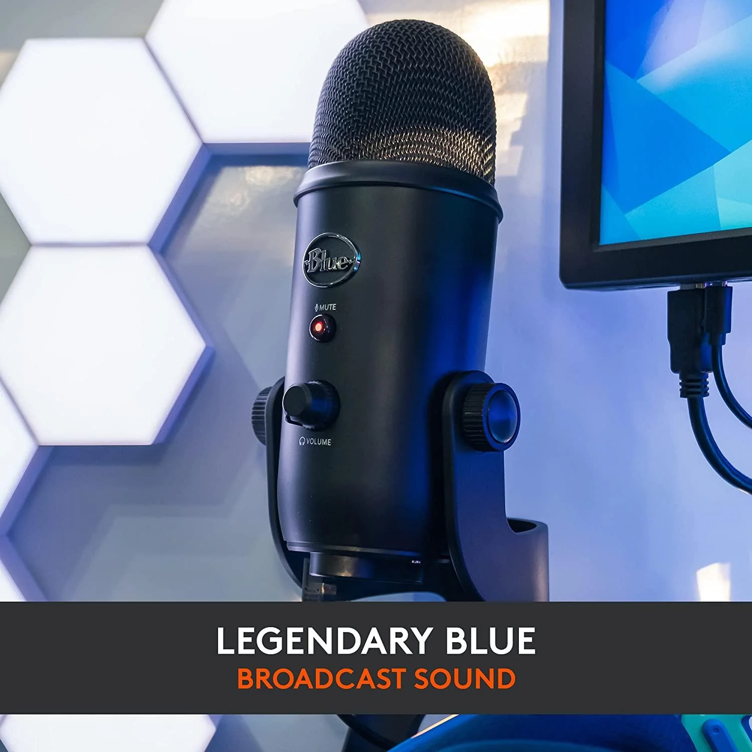 Logitech Blue Yeti Premium Multi-Pattern USB Microphone For Recording/ Streaming/ Podcasting/ Gaming (Blackout) - Image 9