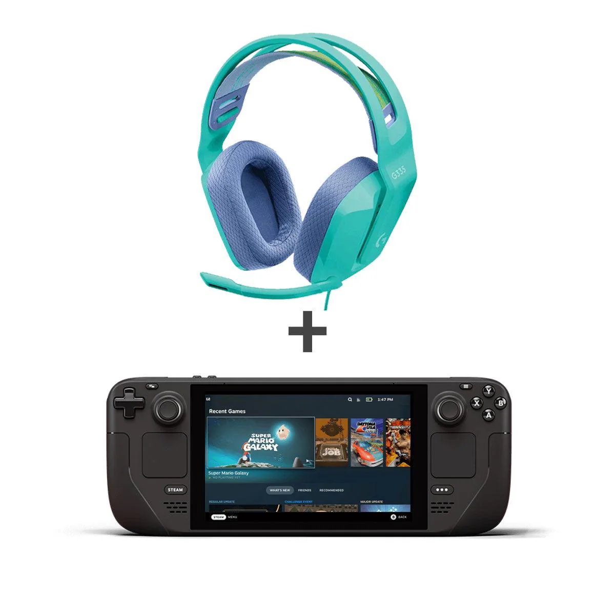 LOGITECH G335 WIRED GAMING HEADSET (MINT) + STEAM DECK (64GB,256GB,512GB) BUNDLE