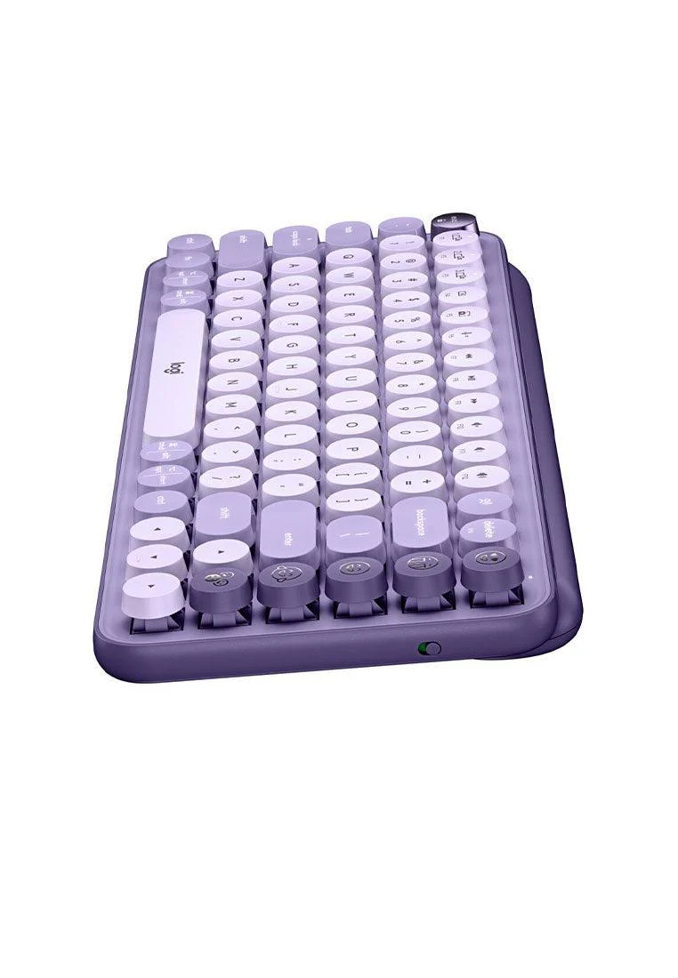 Logitech Pop Keys Wireless Mechanical Keyboard With Customizable Emoji Keys (Cosmos Lavender) - Image 3