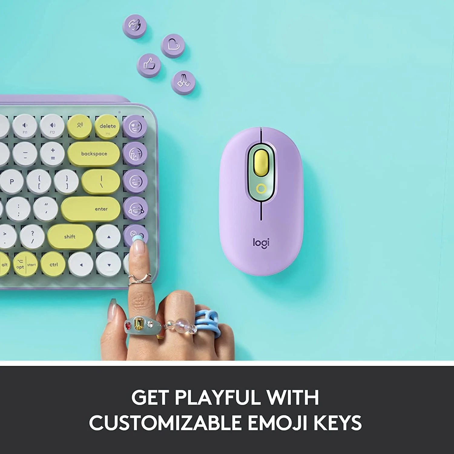 Logitech Pop Keys Wireless Mechanical Keyboard With Customizable Emoji Keys (Daydream Mint) - Image 8