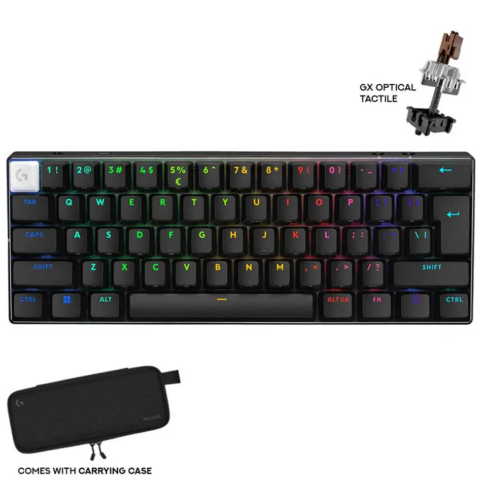 Logitech Pro X 60 Lightspeed Wireless Gaming Keyboard (GX Optical Tactile) (Black, White, Magenta) - Image 2