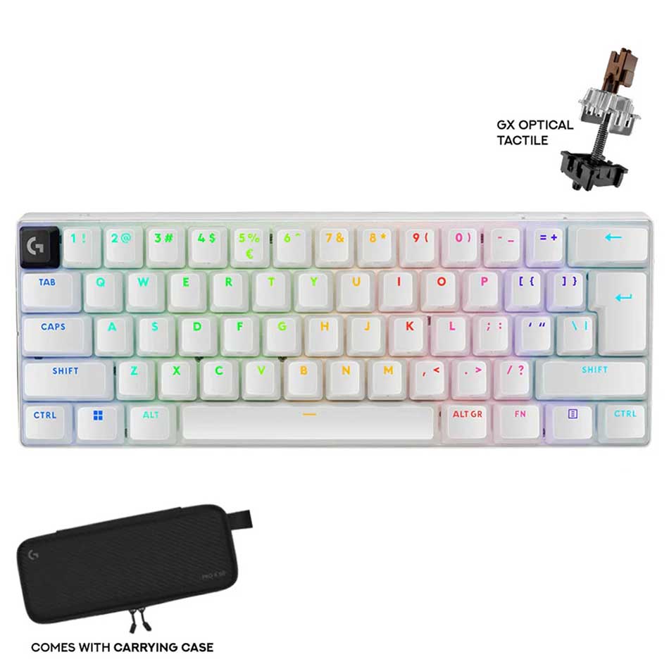 Logitech Pro X 60 Lightspeed Wireless Gaming Keyboard (GX Optical Tactile) (Black, White, Magenta) - Image 9
