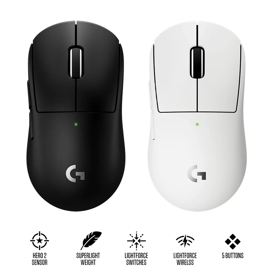 Logitech Pro X Superlight 2c Lightspeed Wireless Gaming Mouse (Black, White)