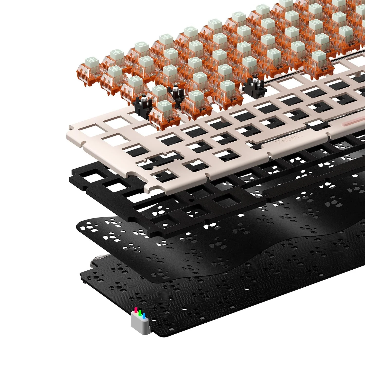 MelGeek MOJO68 See-Through Custom & Programmable Mechanical Keyboard (Christian) (Kailh Box Plastic) - Image 4