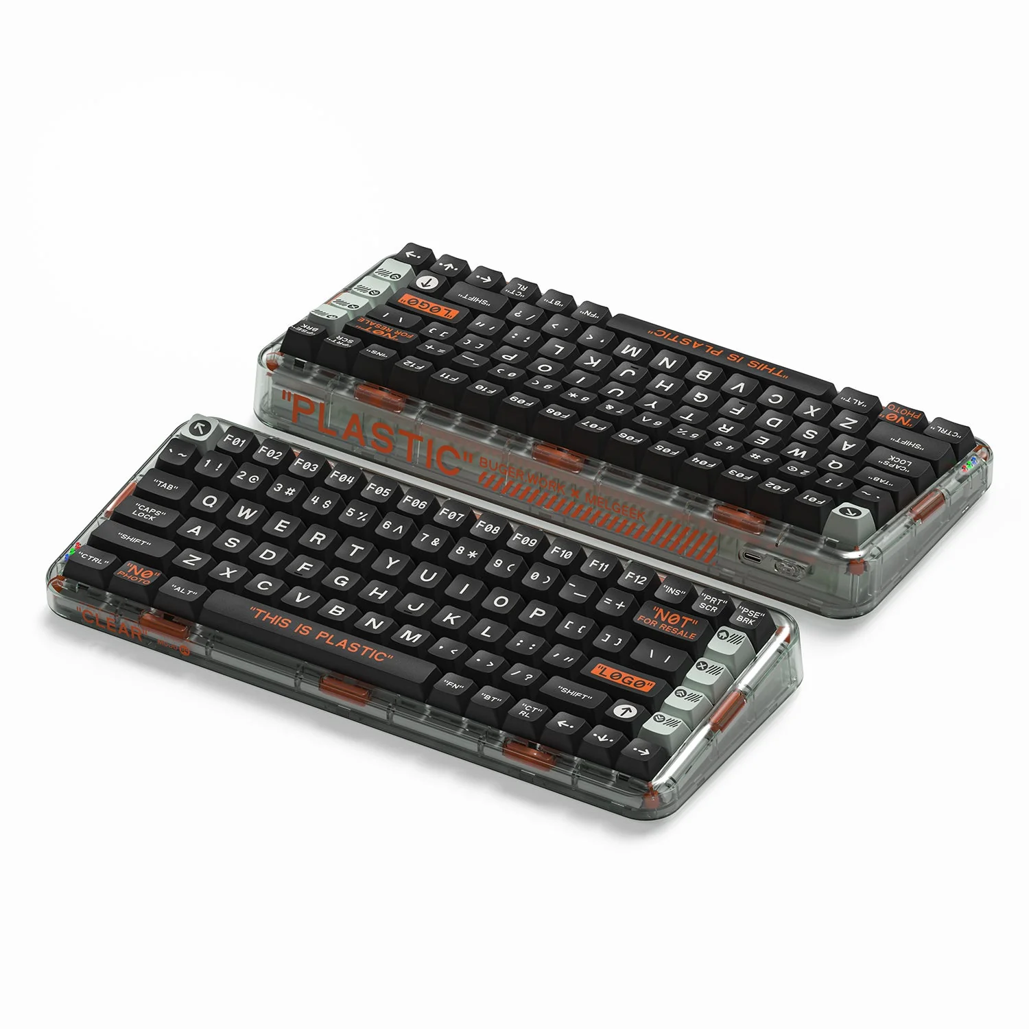MelGeek MOJO84 Plastic Advance See-Through Custom Programmable Mechanical Keyboard (Kailh Box Brown) - Image 4