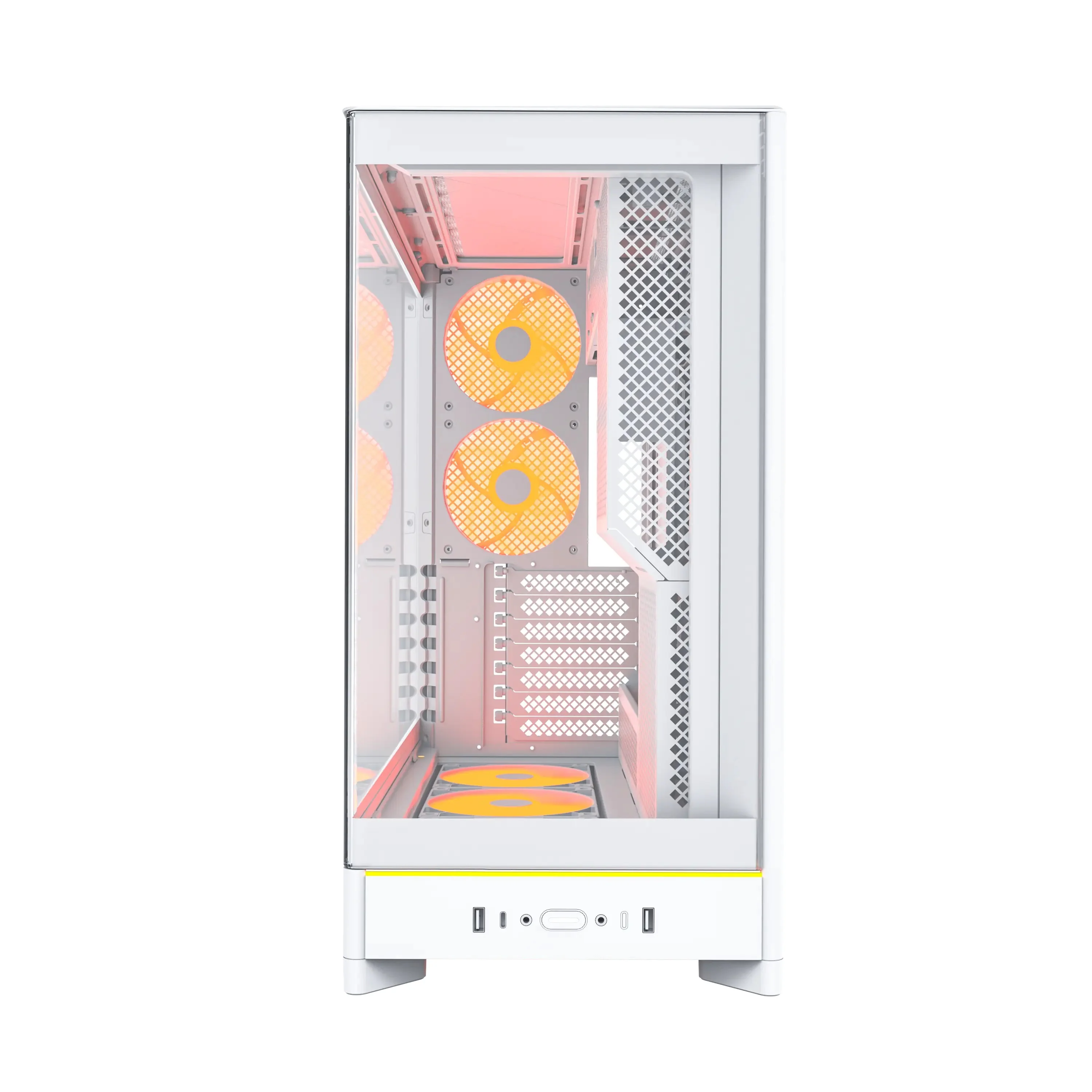 Montech HS02 Pro ATX Mid-Tower Curved Glass Front & TG Side Panel PC Case (Black, White) - Image 16