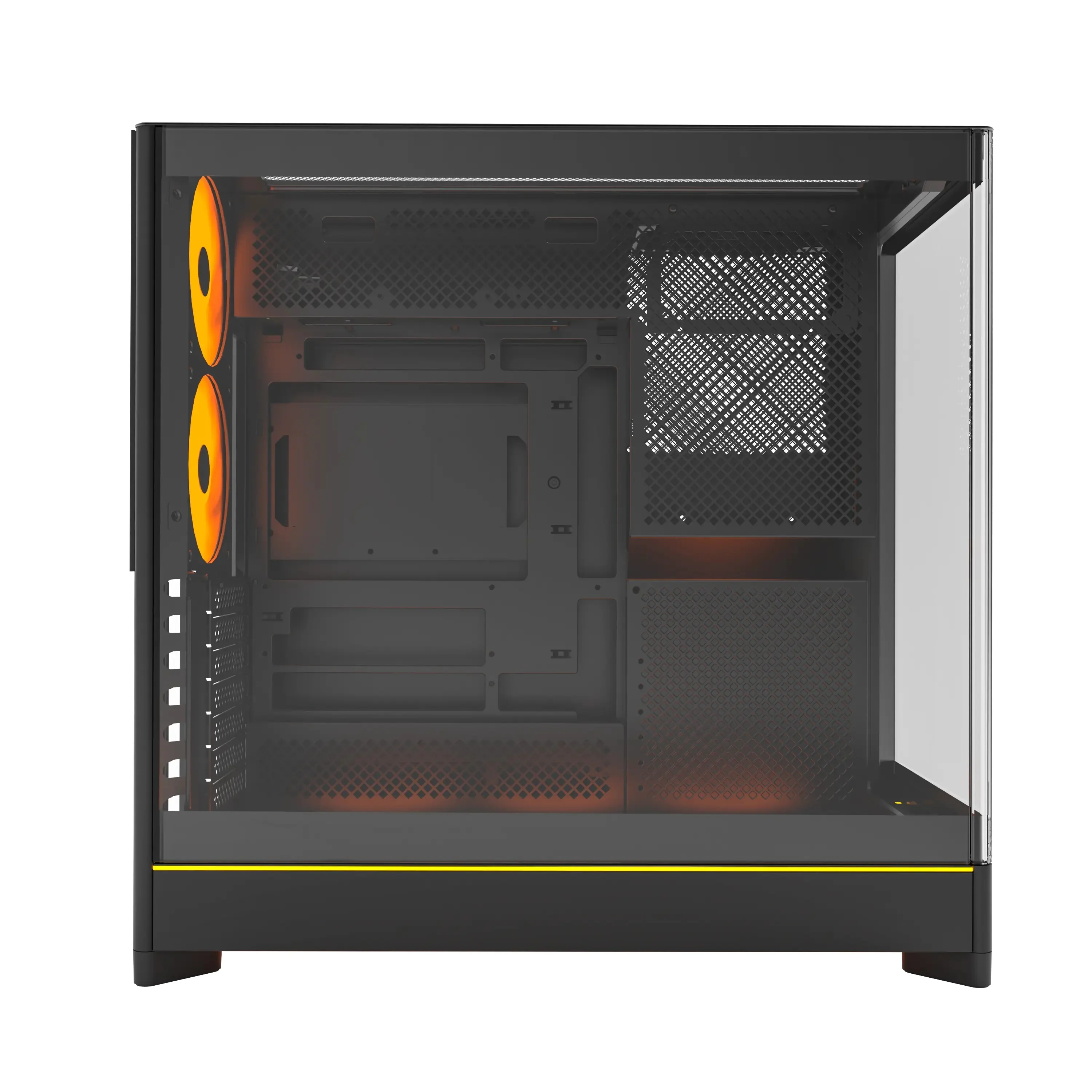 Montech HS02 Pro ATX Mid-Tower Curved Glass Front & TG Side Panel PC Case (Black, White) - Image 7