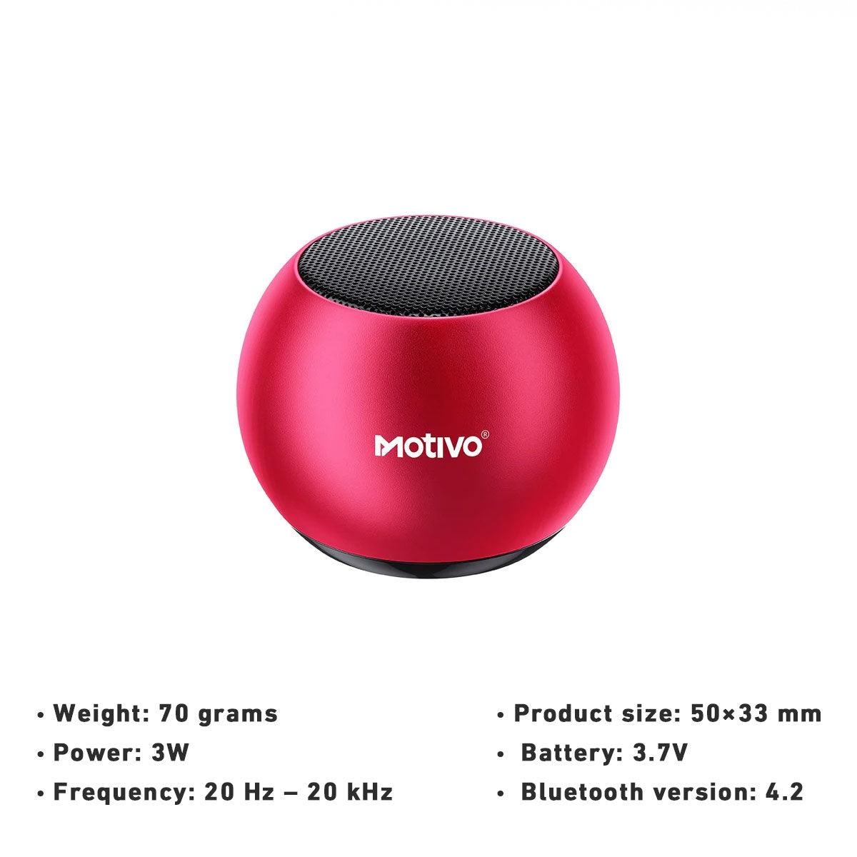 Motivo S10 Mini Bluetooth Speaker (Red) (Y0001)