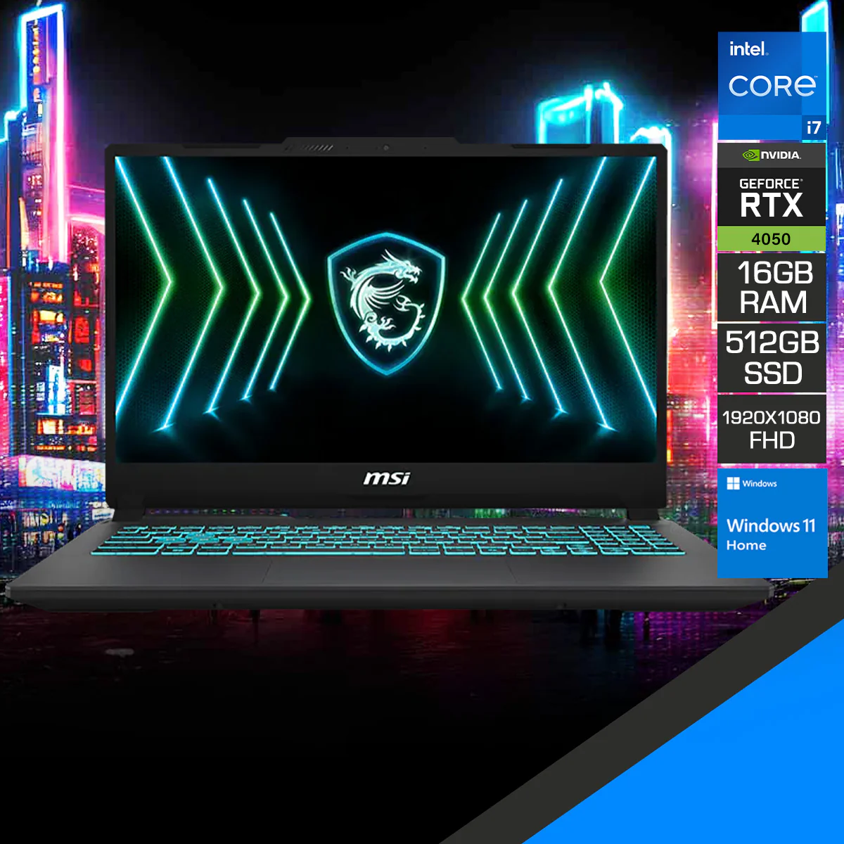 MSI Cyborg 15 Black Edition A13VE-2446PHNN Gaming Laptop (Black) | 15.6" FHD (1920x1080) 144Hz IPS | Core i7-13620H | 16GB RAM | 512GB SSD | RTX 4050 | Windows 11 Home + MSI Essential Backpack - Image 7
