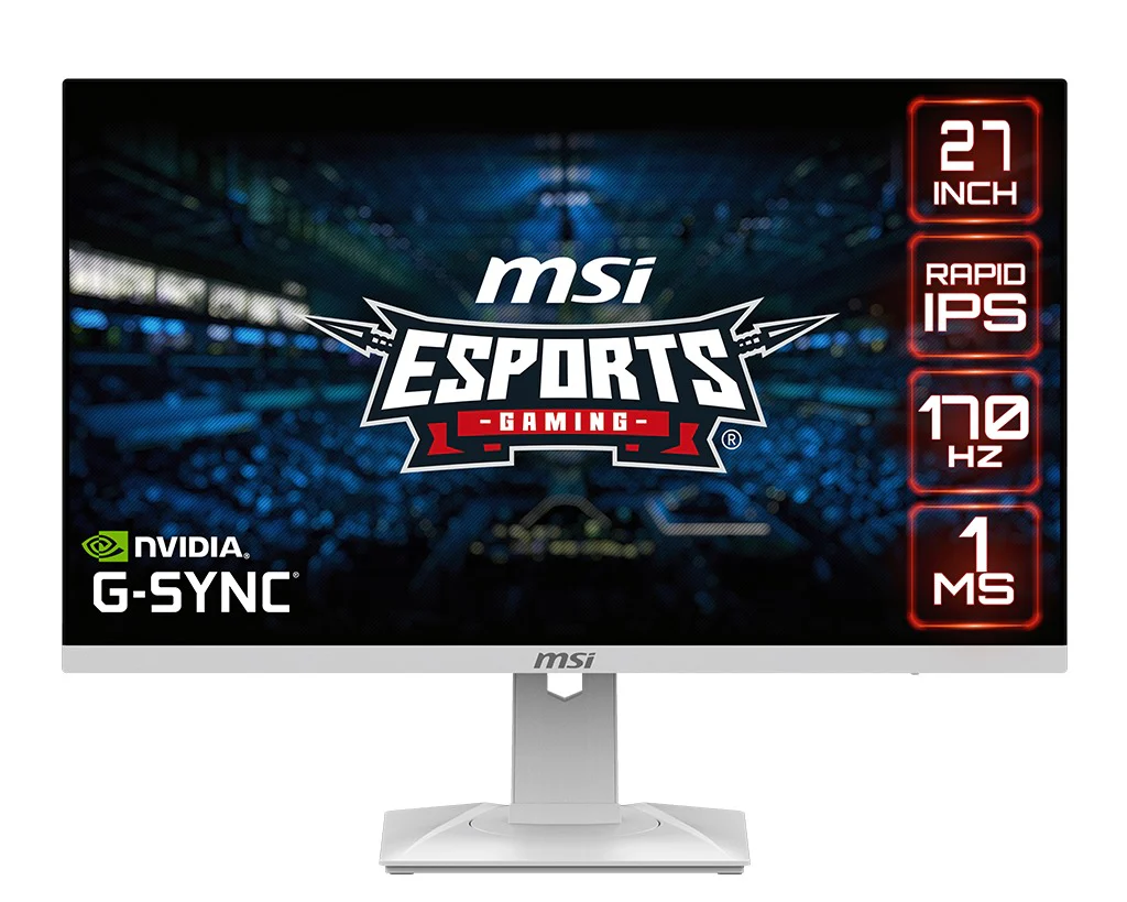 MSI G274QRFW 27" WQHD Rapid IPS 1ms GTG 170Hz G-Sync Compatible eSports Gaming Monitor (White) - Image 4