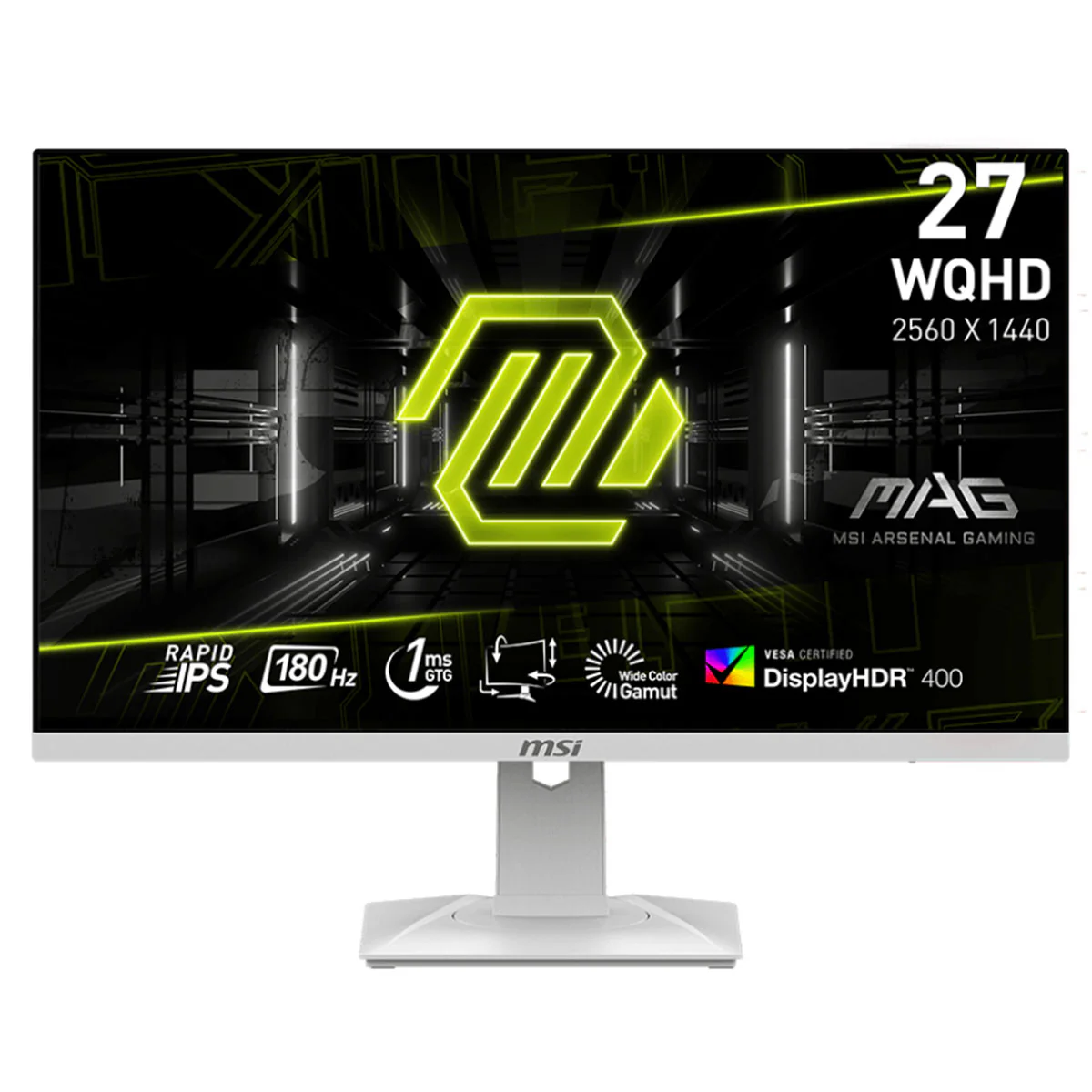 MSI MAG 274QRFW 27" WQHD (2560x1440) 180Hz 1ms GTG Rapid IPS Gaming Monitor (White) - Image 2