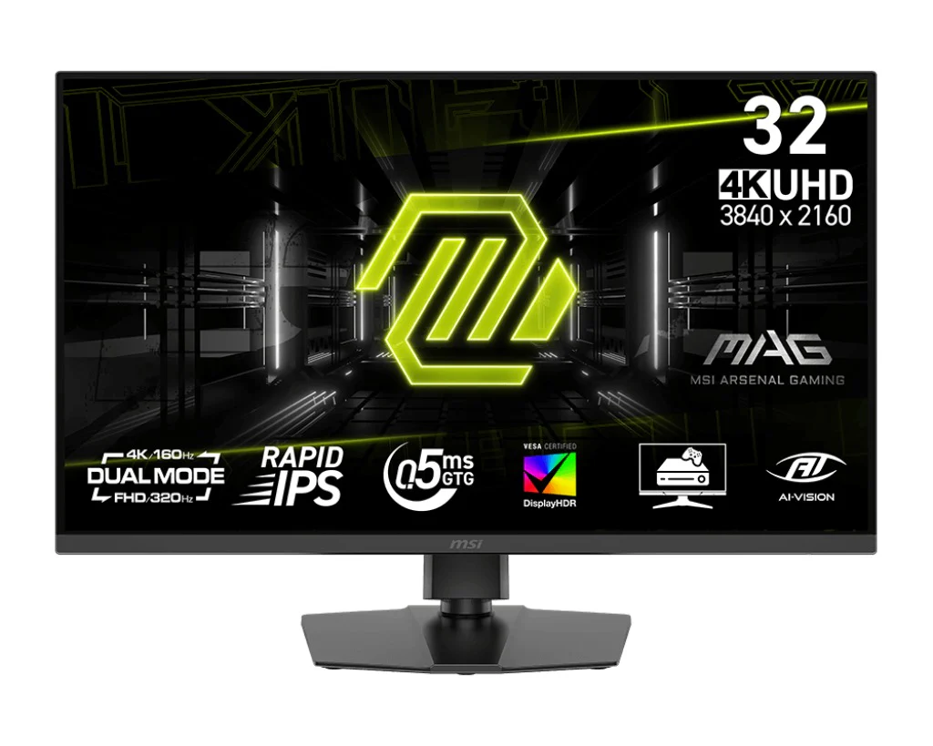 MSI MAG 322URDF E16 32" Dual Mode (4K 160Hz or FHD 320Hz) 0.5ms GTG Fast IPS Gaming Monitor with Tilt/ Swivel/ Pivot/ Height Adjustment - Image 2