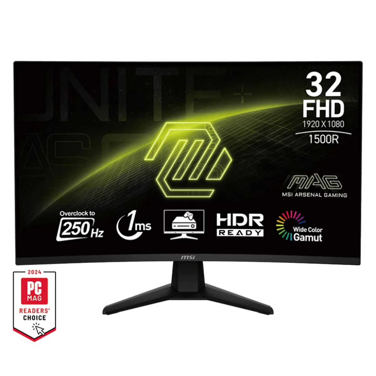 MSI MAG 32C6X 31.5" FHD (1920x1080) 250Hz(OC) 1ms MPRT VA Curved Gaming Monitor with Tilt Adjustment - Image 2