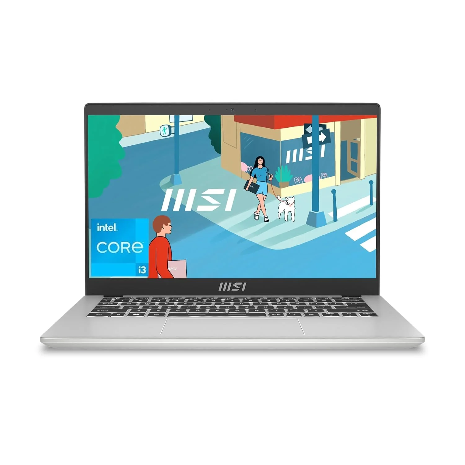 MSI Modern 14 C13M-1263PH Laptop (Urban Silver) | 14" FHD (1920x1080) IPS | i3-1315U | 8GB RAM | 512GB SSD | Intel UHD Graphics | Windows 11 Home + MSI Sleeve Bag GP - Image 3