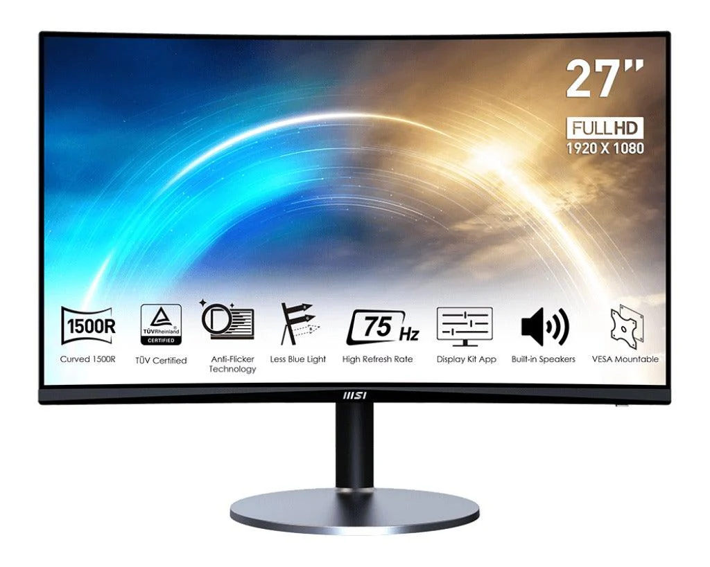 MSI Pro MP272C 27-INCH FHD Curved Business & Productivity Monitor (Matte Black) - Image 2