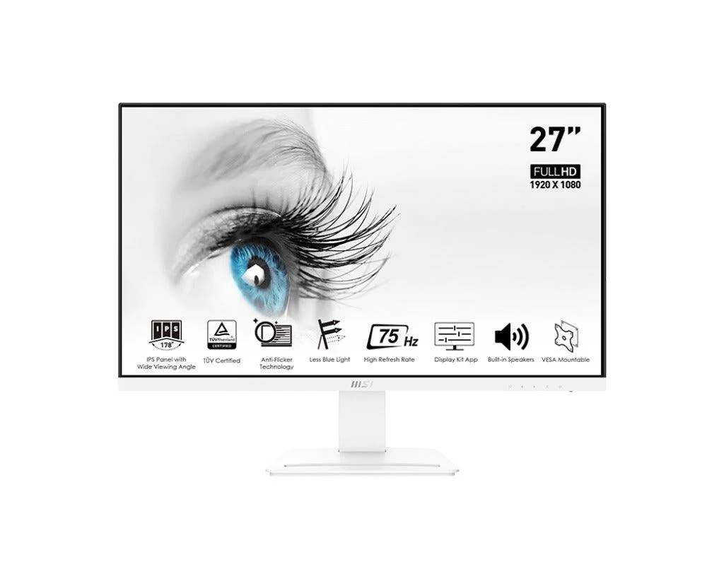 MSI PRO MP273W 27-inch FHD Business & Productivity Monitor (White) - Image 2