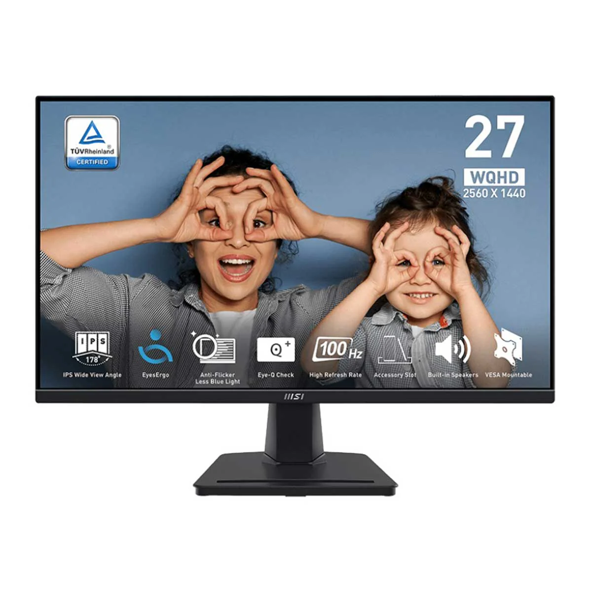 MSI Pro MP275Q 27" WQHD (2560x1440) 100Hz 1ms (MPRT) / 4ms (GTG) IPS Business Productivity Monitor with Tilt Adjustment