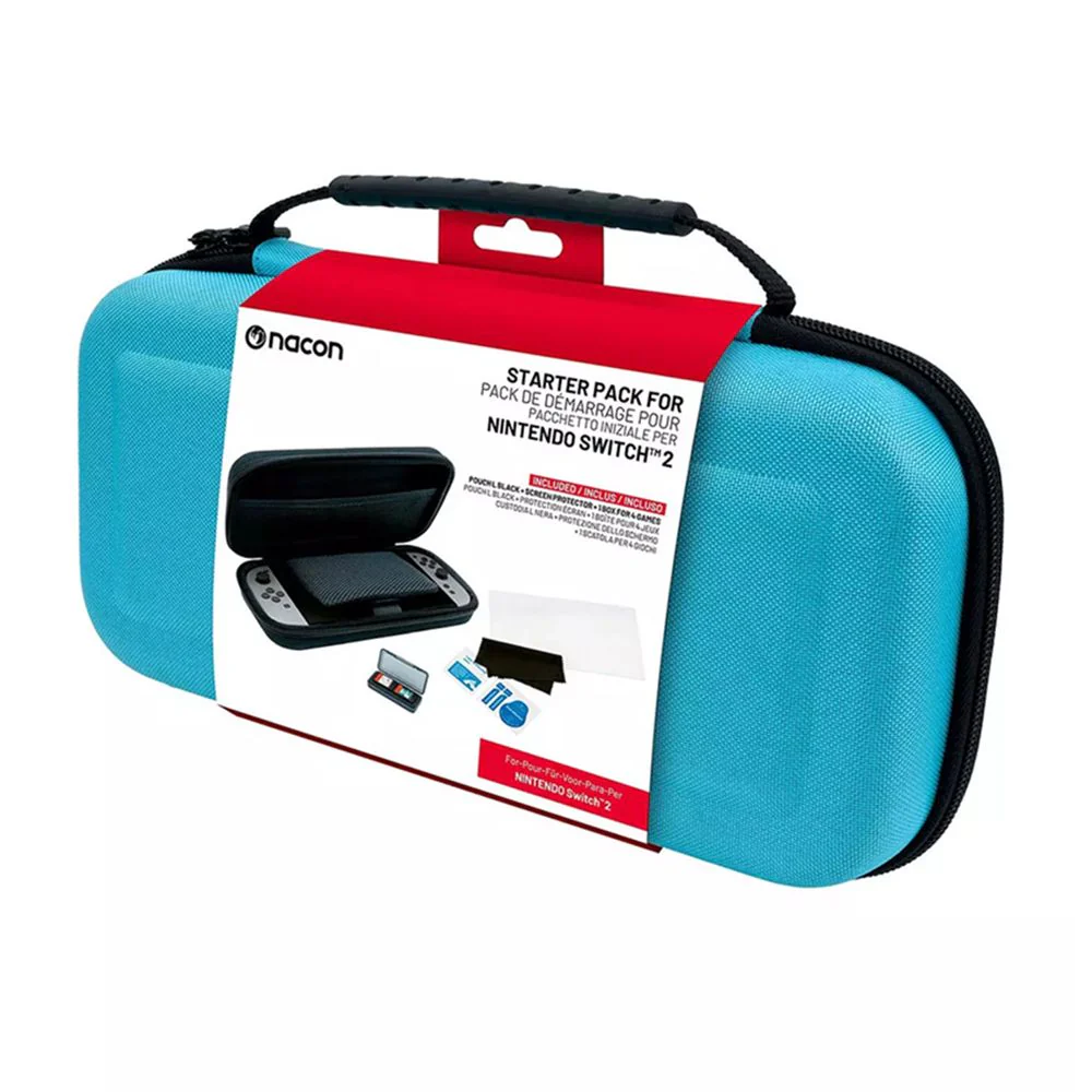 Nacon Starter Pack Includes Rigid Pouch + Screen Protector + Practical Foldable Card Case for Nintendo Switch 2 (Black, Blue, Red) - Image 13