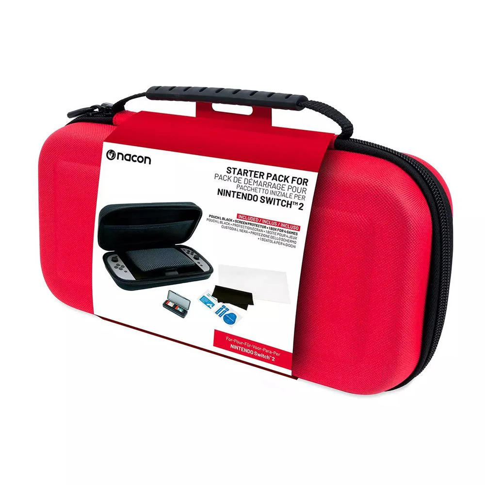 Nacon Starter Pack Includes Rigid Pouch + Screen Protector + Practical Foldable Card Case for Nintendo Switch 2 (Black, Blue, Red) - Image 15