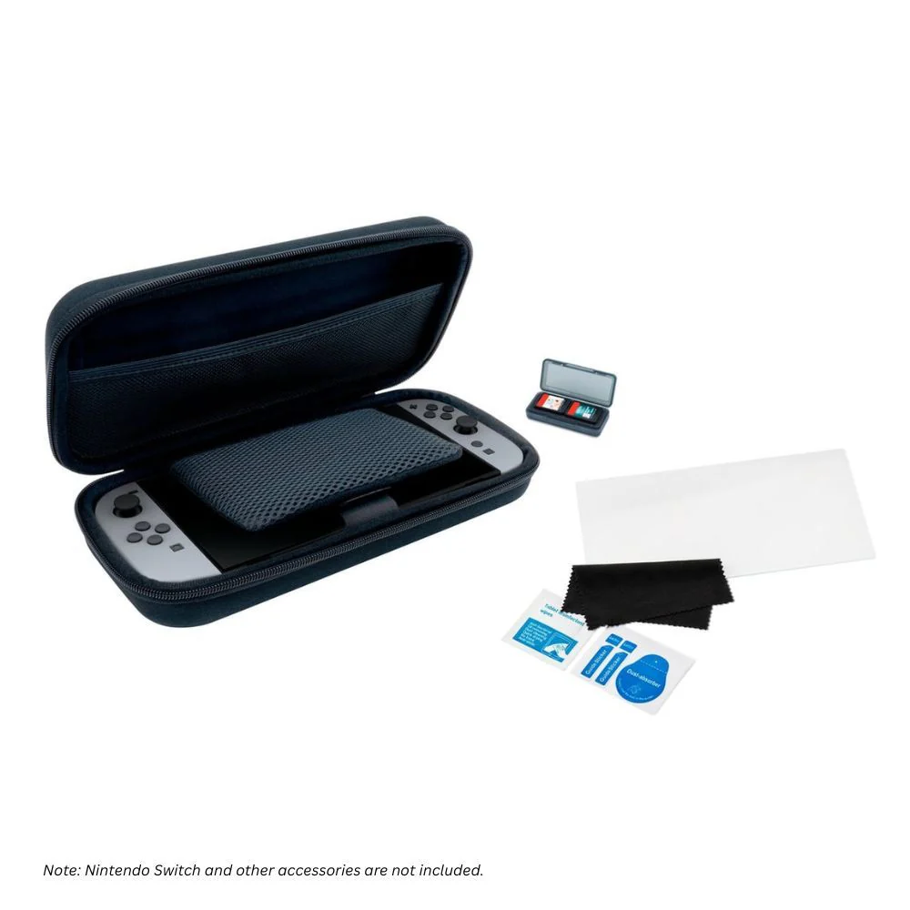 Nacon Starter Pack Includes Rigid Pouch + Screen Protector + Practical Foldable Card Case for Nintendo Switch 2 (Black, Blue, Red) - Image 2