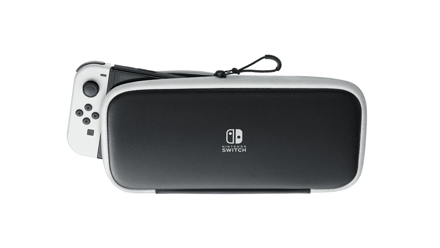 NINTENDO SWITCH OLED CARRYING CASE & SCREEN PROTECTOR (BLACK/WHITE) (MDE) - Image 3