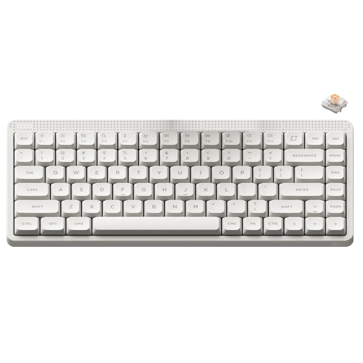 NuPhy Node75 Low-Profile Hot-Swappable 84-Key Tri-Mode Wireless Mechanical Keyboard (Lunar White) (Blush Nano Switch)