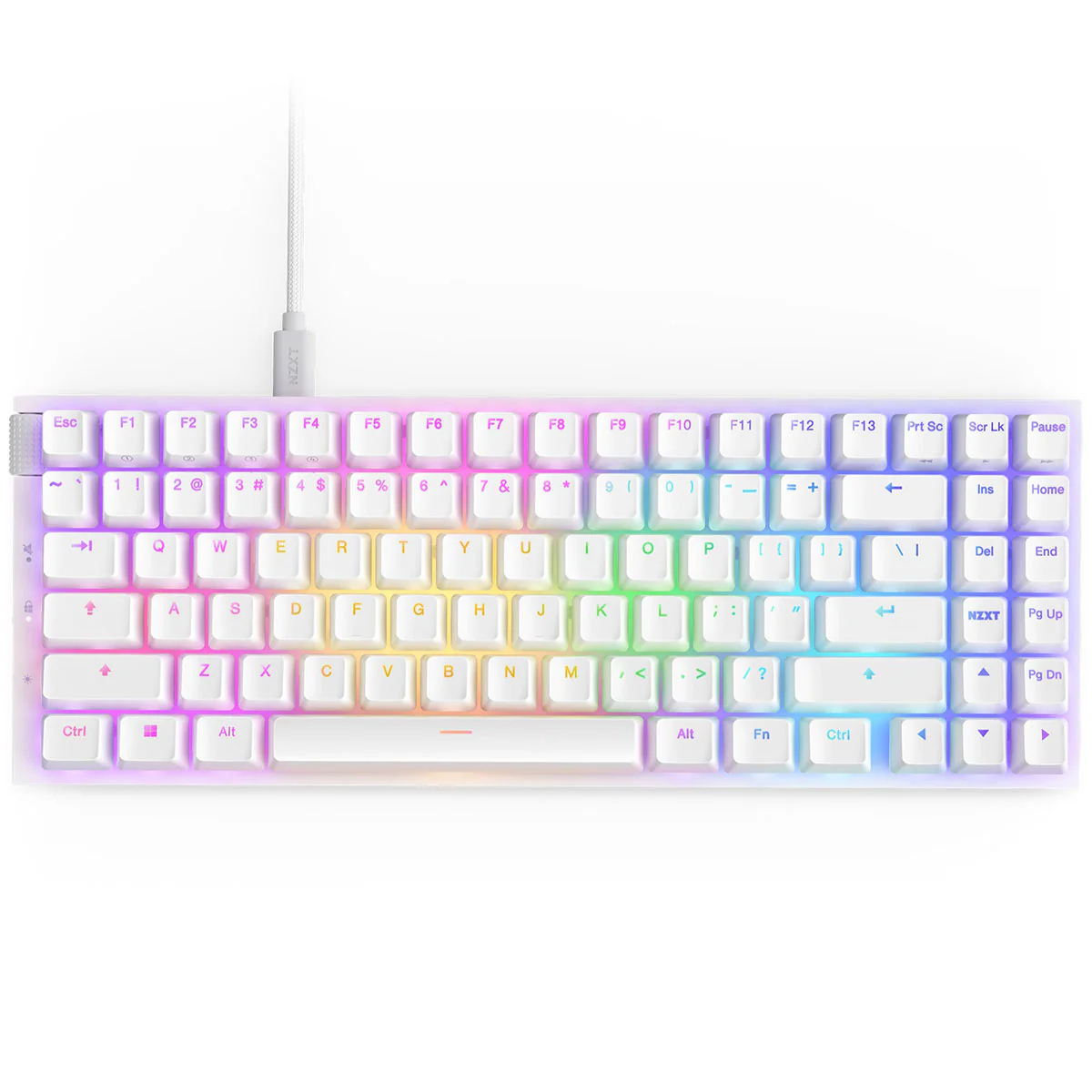 NZXT Function 2 MiniTKL Compact Tenkeyless Optical Gaming Keyboard (Matte White)