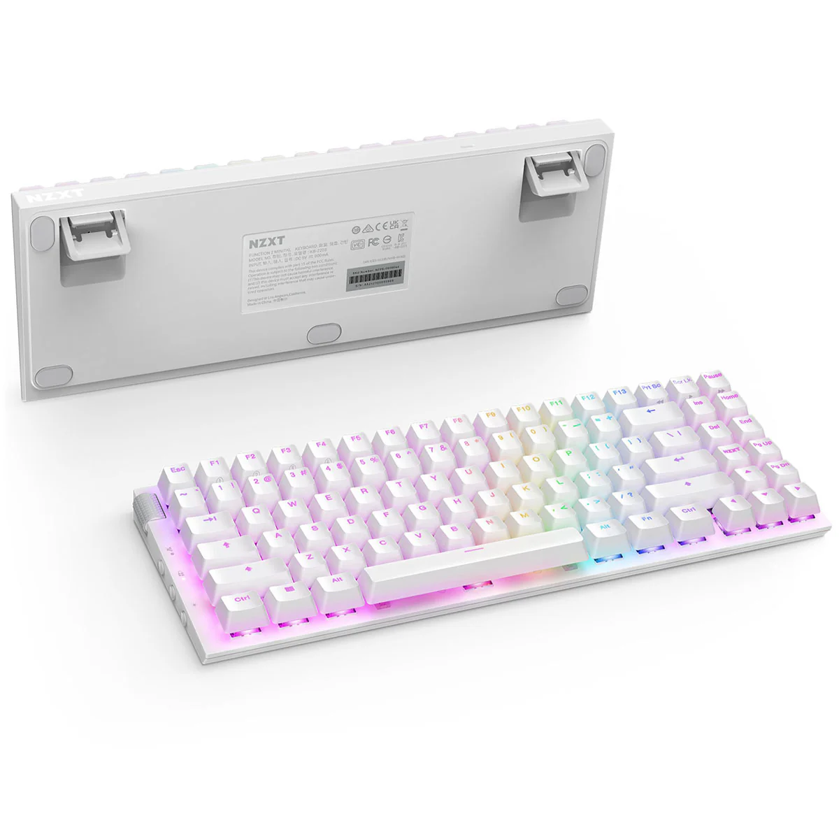 NZXT Function 2 MiniTKL Compact Tenkeyless Optical Gaming Keyboard (Matte White) - Image 4