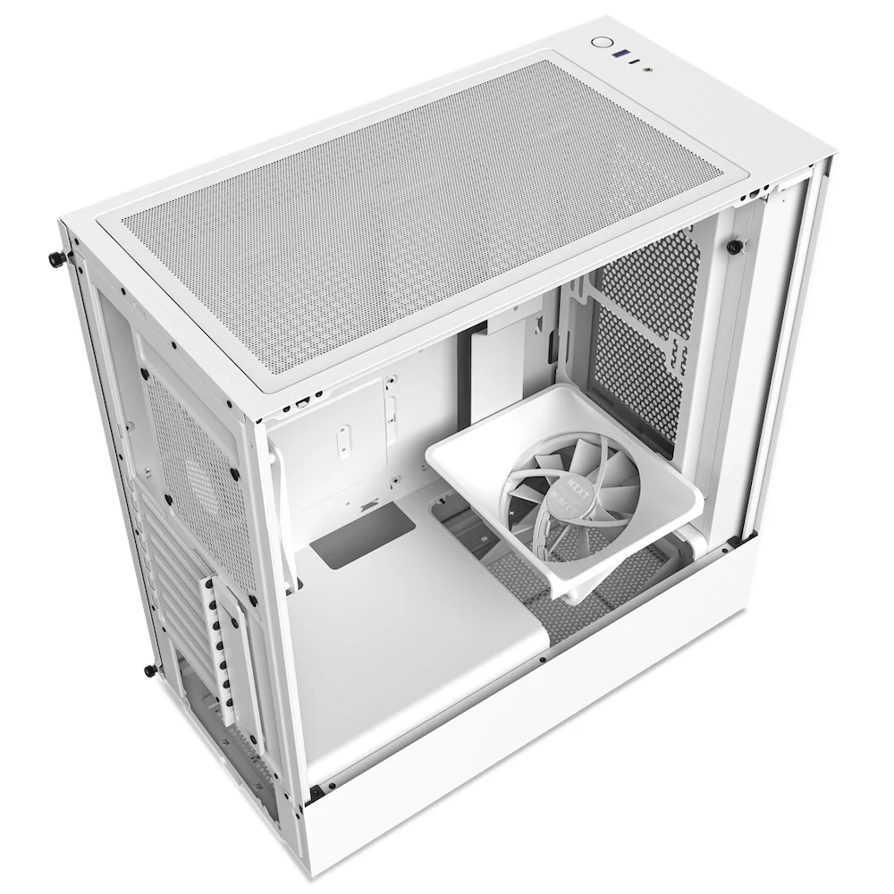 NZXT H5 Flow Compact Mid-Tower Airflow Case (White) (CC-H51FW-01) - Image 4