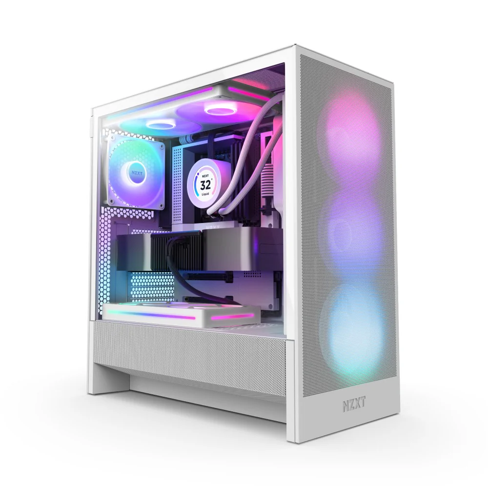 NZXT H5 Flow RGB (2024) Compact ATX Mid-Tower Airflow Case with RGB Fans (Black, White) (CC-H52FB-R1, CC-H52FW-R1) - Image 8