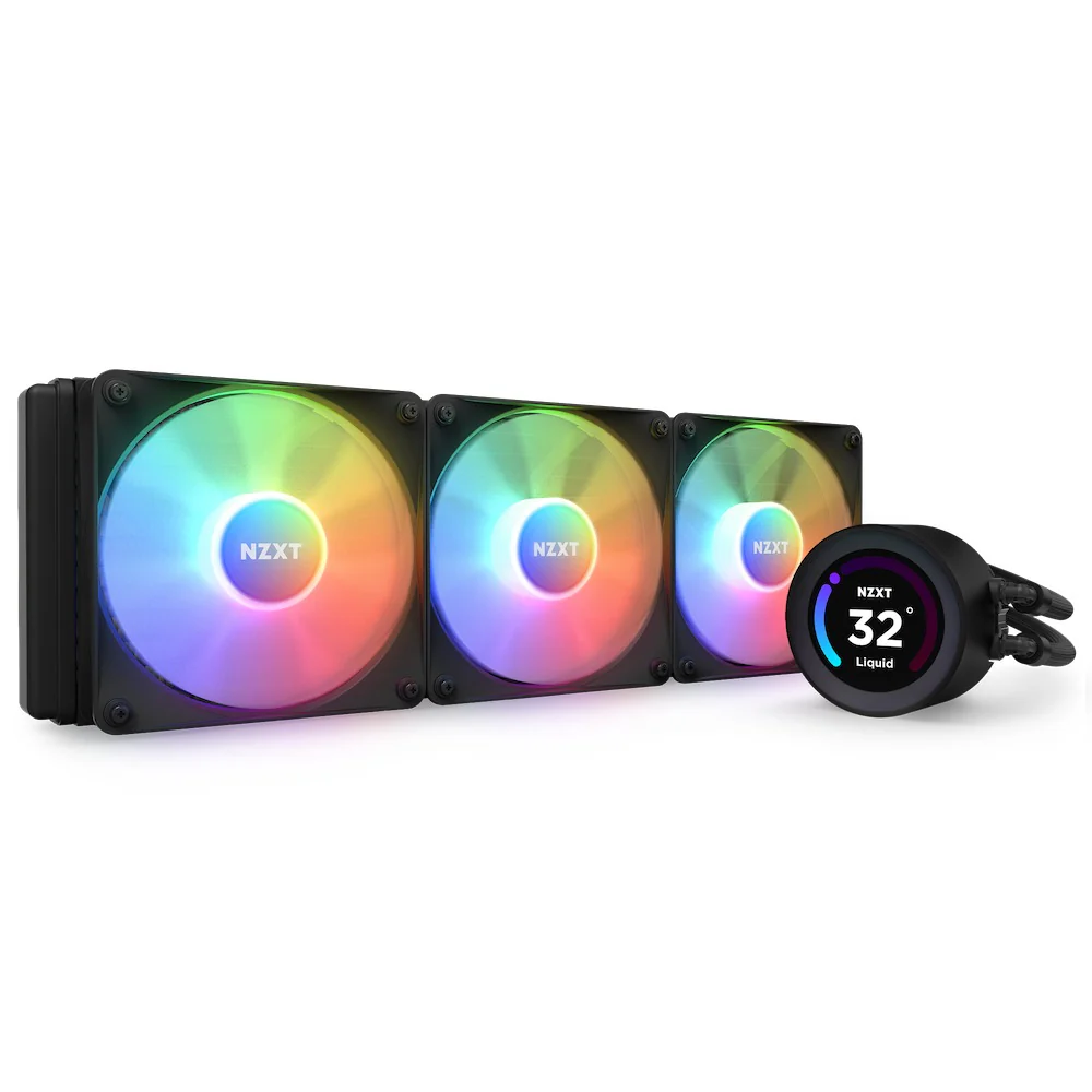 NZXT Kraken Elite 360 RGB 360MM AIO Liquid Cooler With LCD Display & RGB Fans (Matte Black) (RL-KR36E-B1)