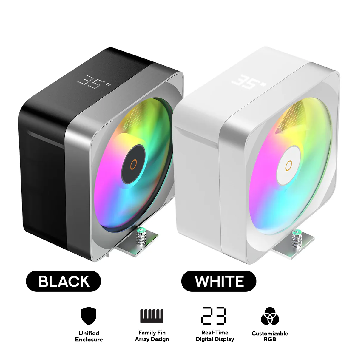 Ocypus Delta A40 EX Digital Single Tower CPU Air Cooler (Black, White)