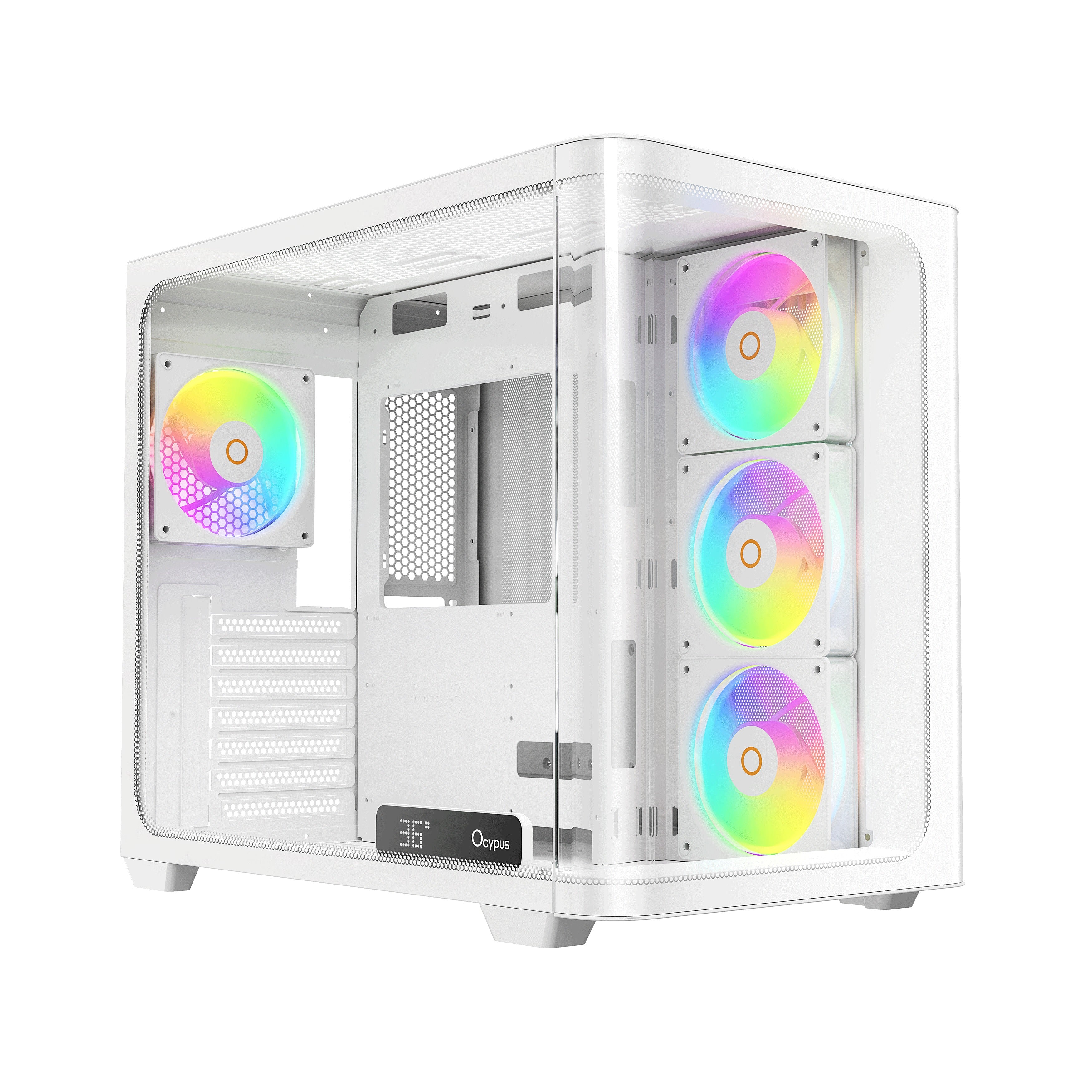 Ocypus Iota C70 Curve ARGB Digital Mid-Tower PC Case (Black, White) - Image 10