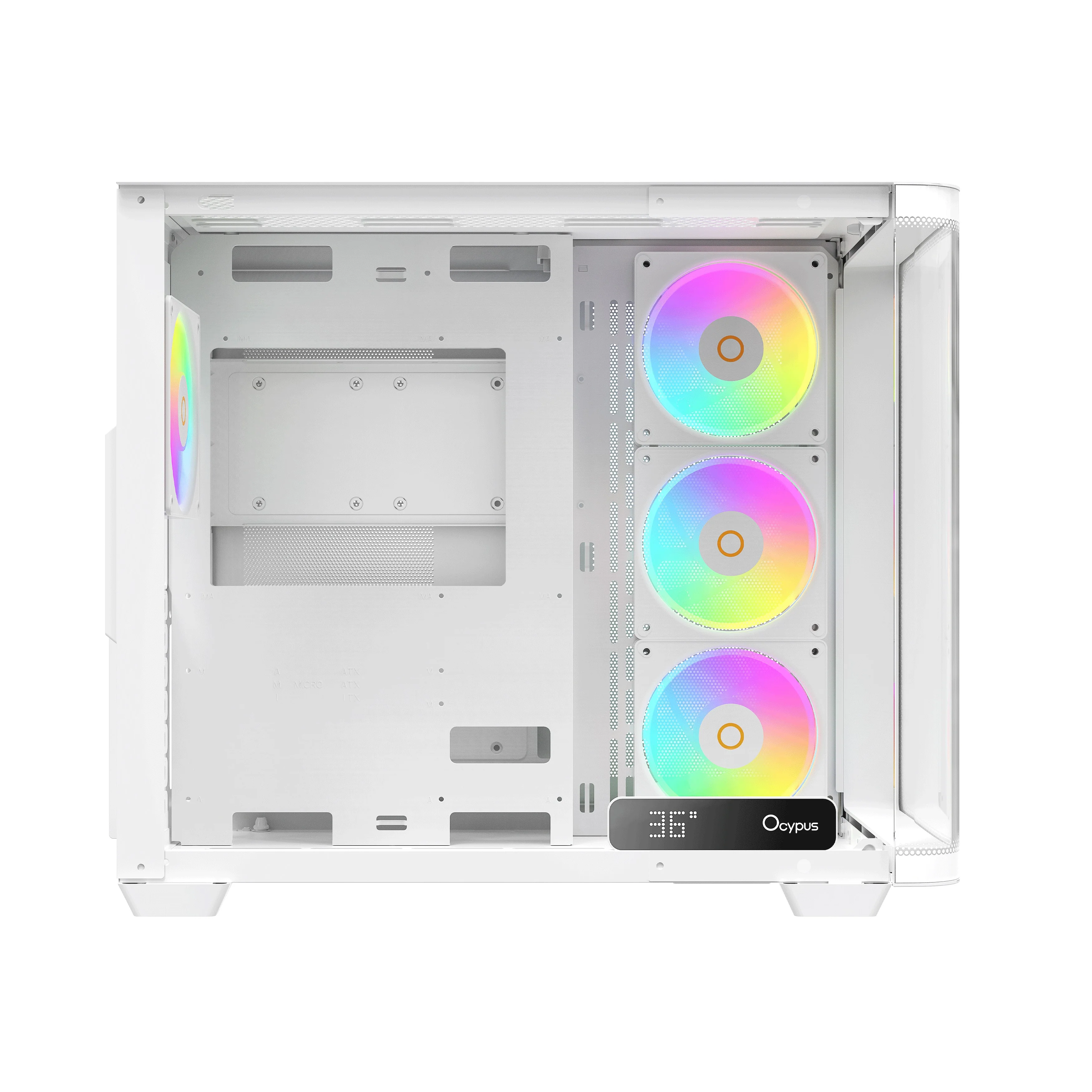 Ocypus Iota C70 Curve ARGB Digital Mid-Tower PC Case (Black, White) - Image 13