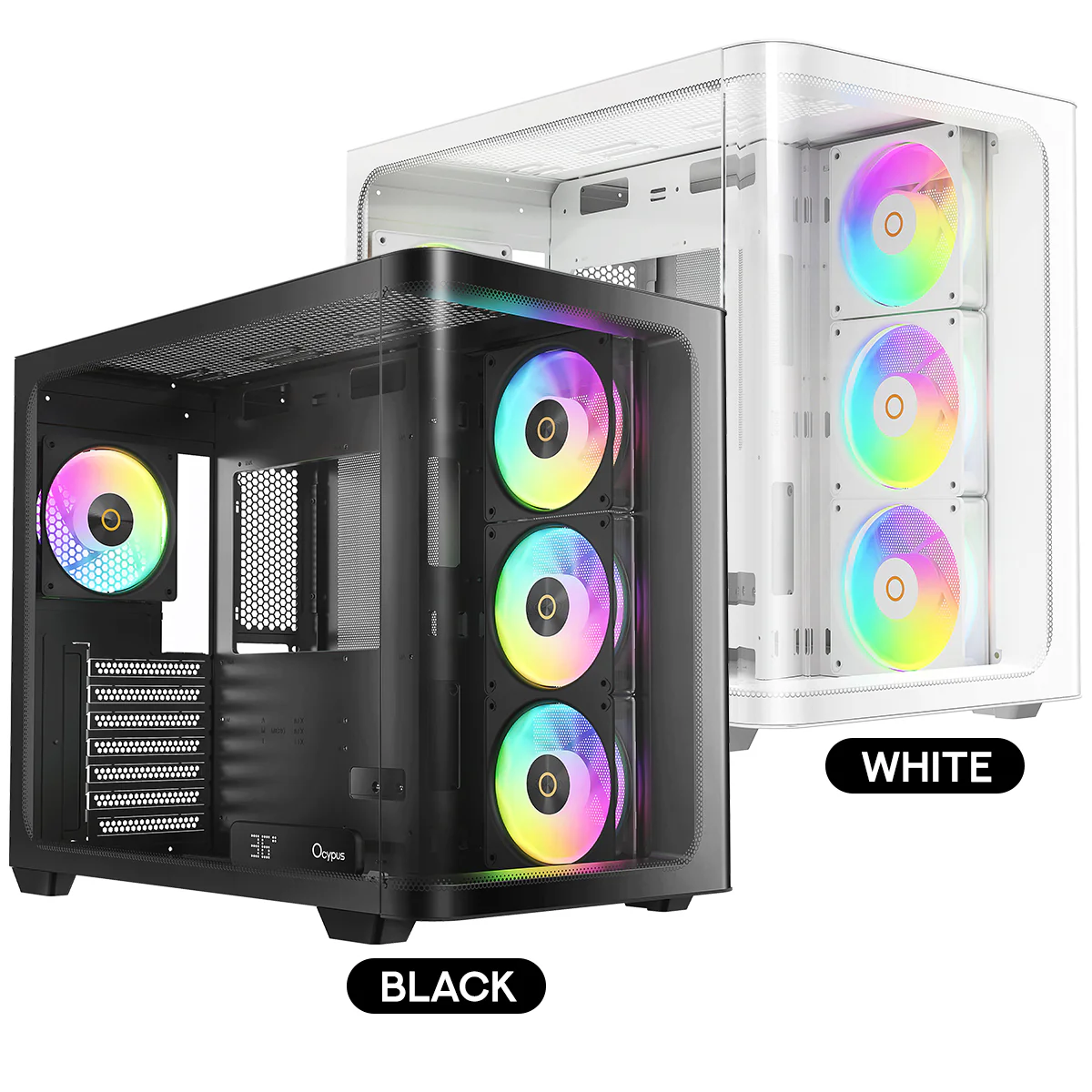 Ocypus Iota C70 Curve ARGB Digital Mid-Tower PC Case (Black, White) - Image 17