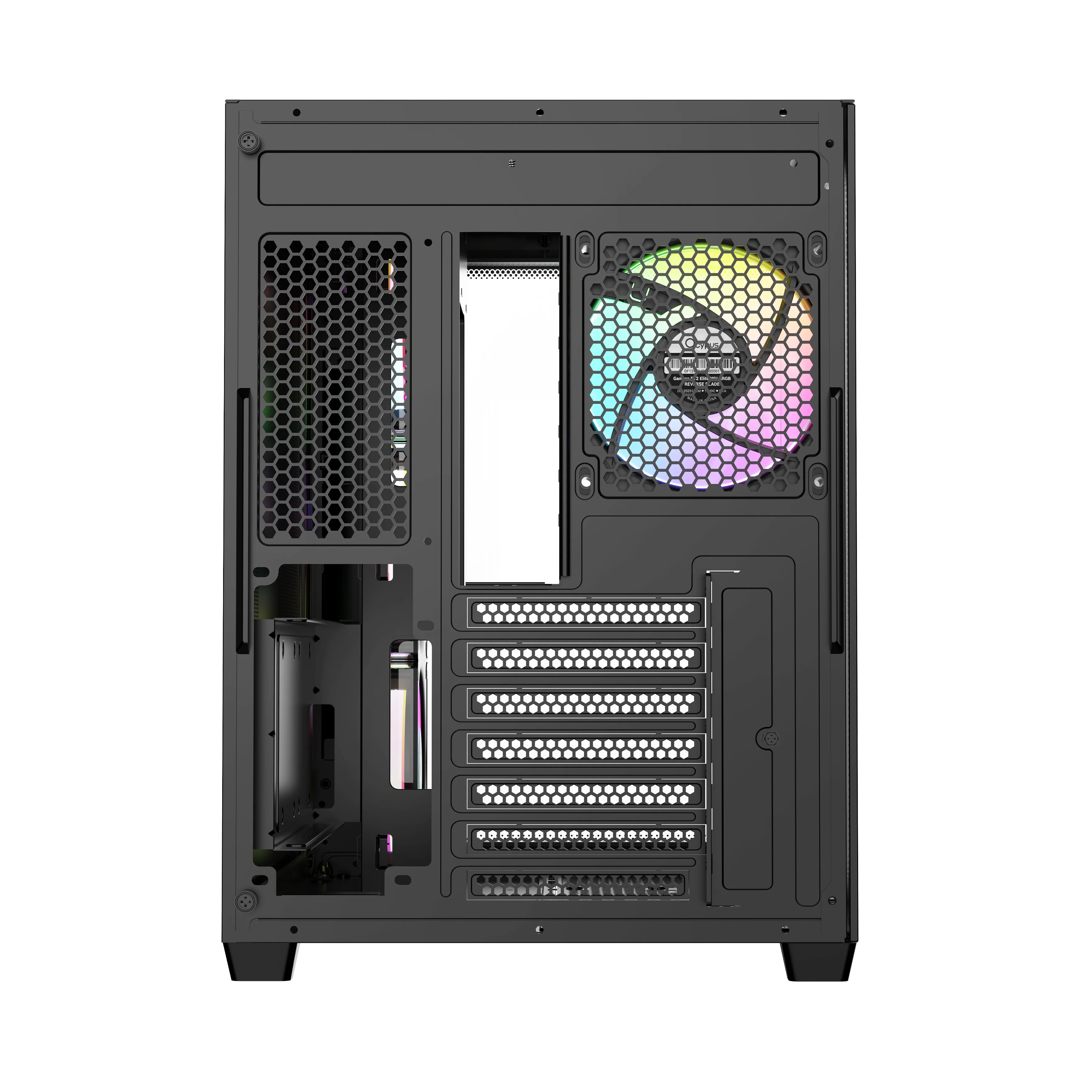 Ocypus Iota C70 Curve ARGB Digital Mid-Tower PC Case (Black, White) - Image 6