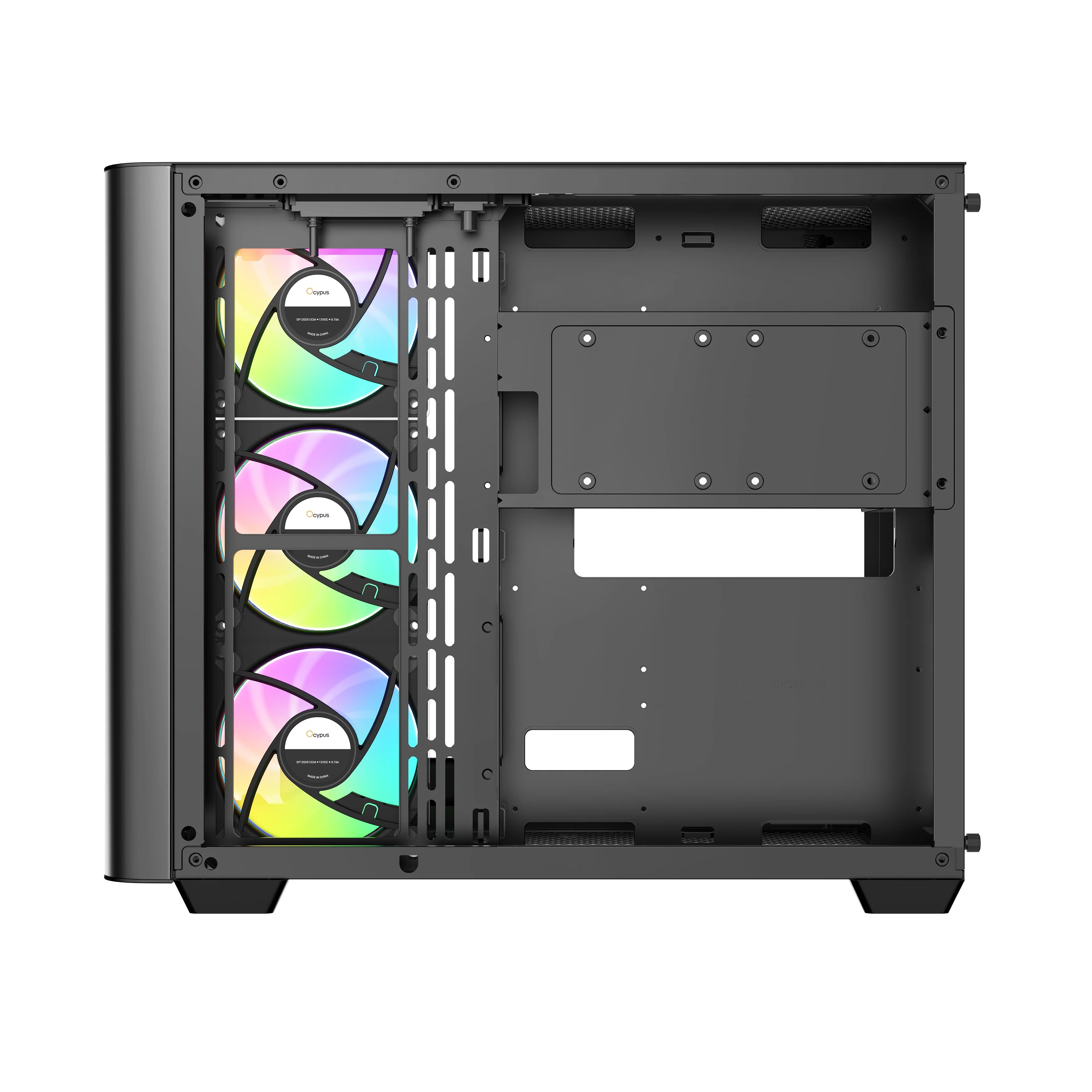 Ocypus Iota C70 Curve ARGB Digital Mid-Tower PC Case (Black, White) - Image 7