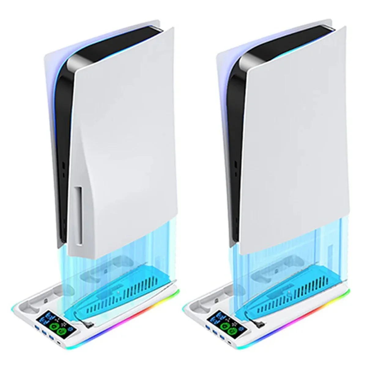 OIVO Cooling Stand with Controller Charger for PS5 / PS5 Slim (White) (IV-P5364X) - Image 5