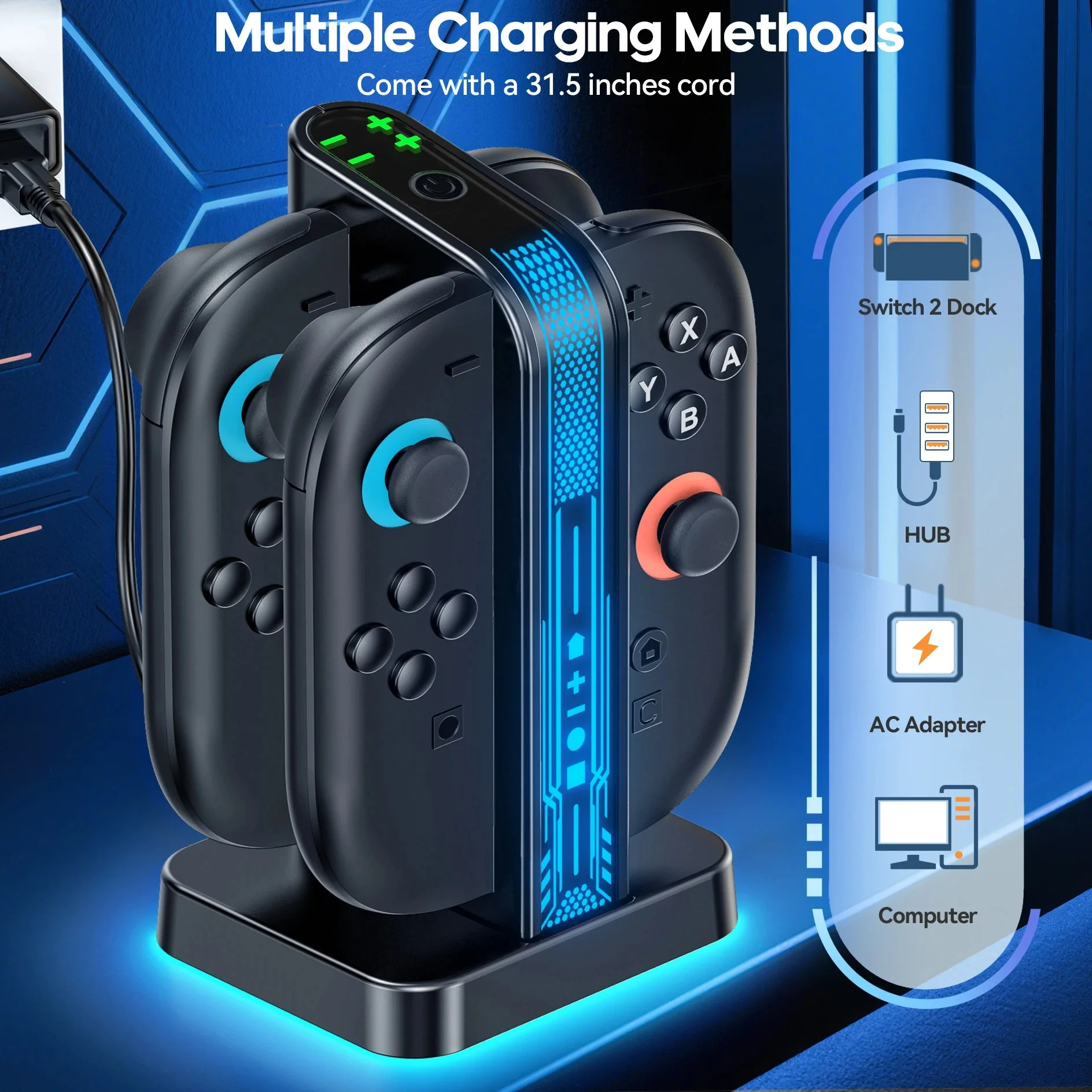 OIVO SW2 Controller Charging Dock for Nintendo Switch 2 (Black) (VG-SW207) - Image 5