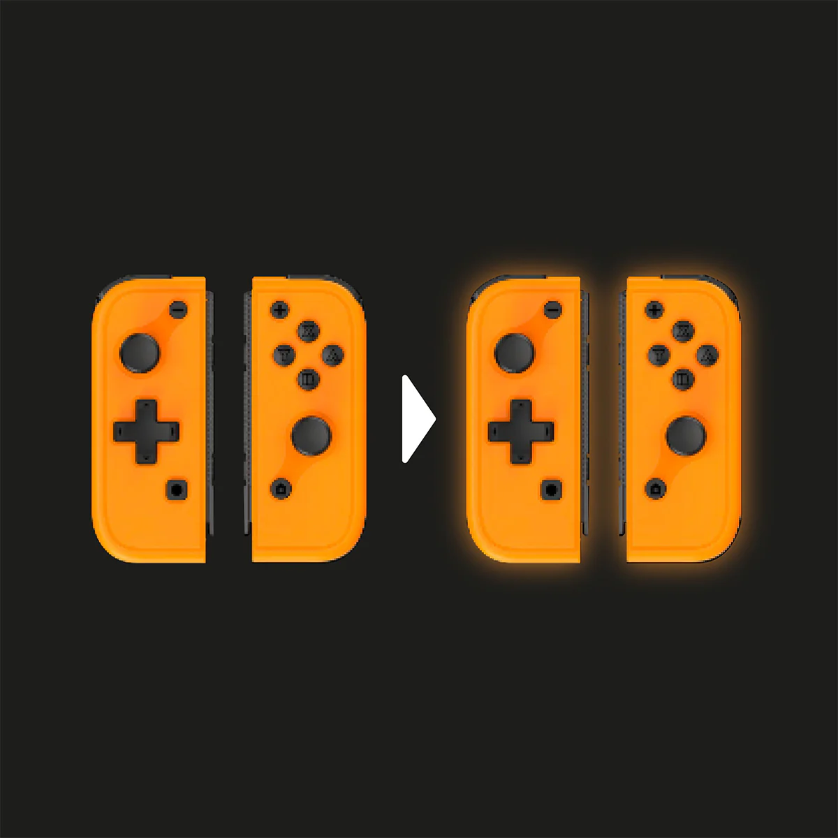 Omelet Gaming Mini JoyPad Glow in the Dark Controller (Moon White (Left), Moon White (Right), Lemon Yellow (Left), Lemon Yellow (Right), Sunset Orange (Left), Sunset Orange (Right), Azure Blue (Left), Volt Green (Right)) - Image 10
