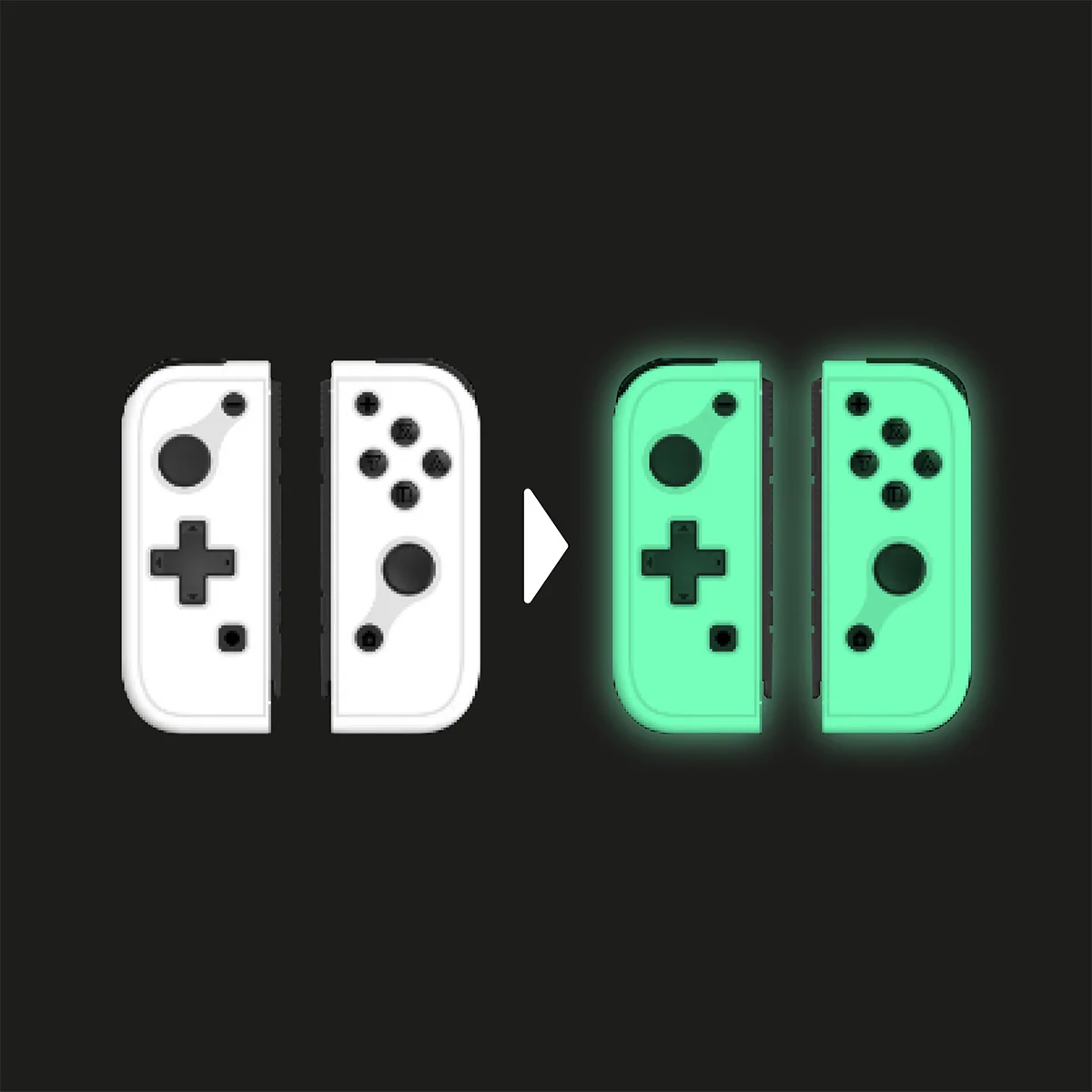 Omelet Gaming Mini JoyPad Glow in the Dark Controller (Moon White (Left), Moon White (Right), Lemon Yellow (Left), Lemon Yellow (Right), Sunset Orange (Left), Sunset Orange (Right), Azure Blue (Left), Volt Green (Right)) - Image 11